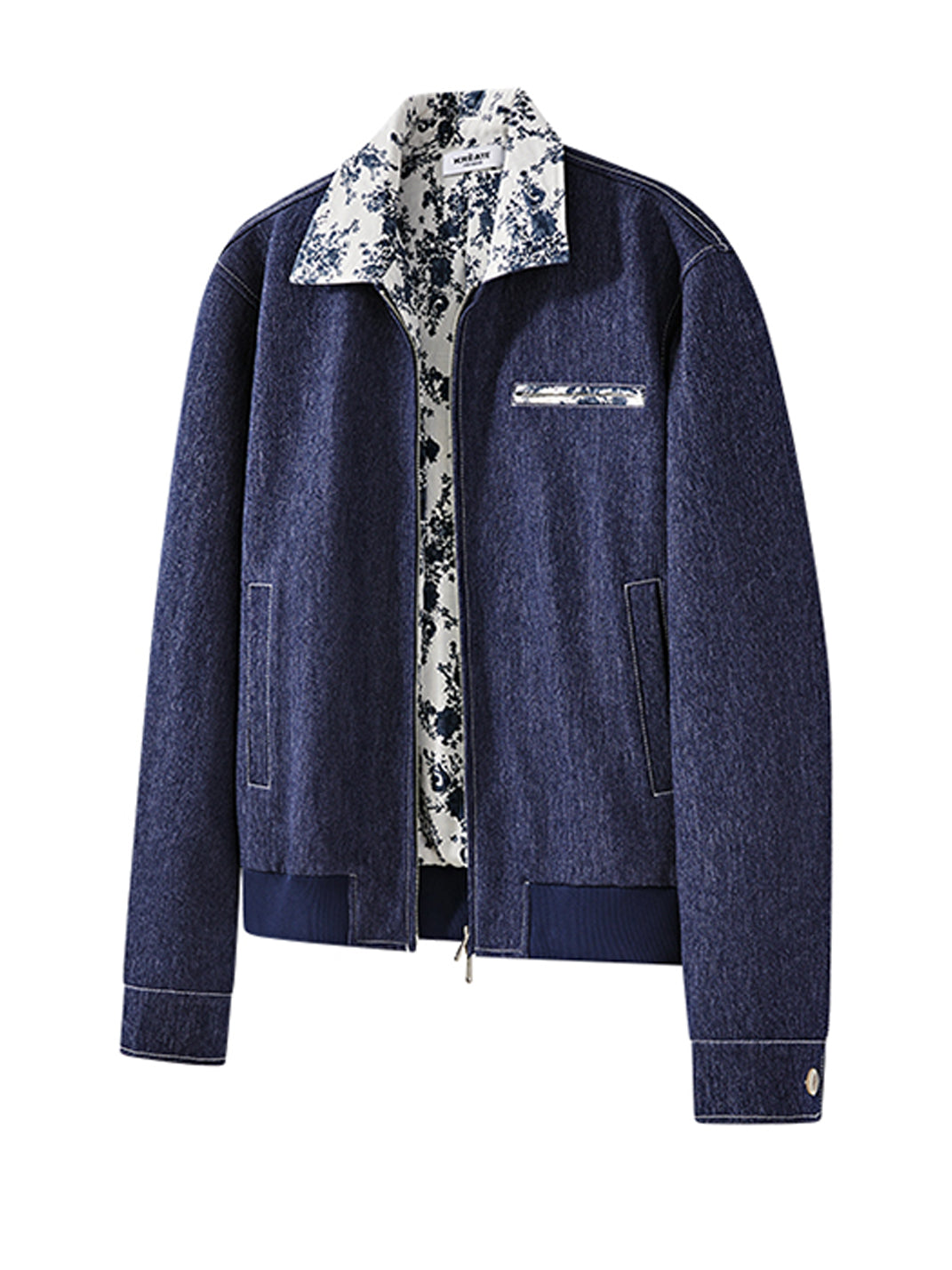 KREATE | Retro Color Block Floral Lining Jacket - PSYLOS 1, KREATE | Retro Color Block Floral Lining Jacket, Tops, KREATE, PSYLOS 1