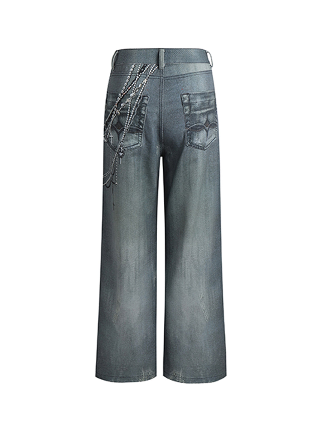 DND4DES | 3D Pearl Print Washed Flared Jeans - PSYLOS 1, DND4DES | 3D Pearl Print Washed Flared Jeans, Jeans, DND4DES•JAPAN, PSYLOS 1