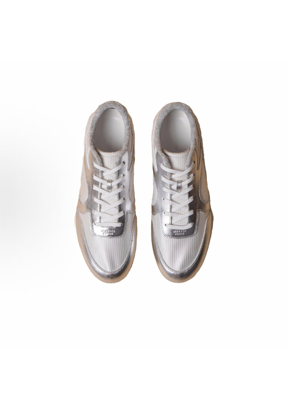 GLITTER FOCUS丨Silver Retro Low-Profile German Trainer Sneakers - PSYLOS 1, GLITTER FOCUS丨Silver Retro Low-Profile German Trainer Sneakers, Retro Trainers, GLITTER FOCUS, PSYLOS 1