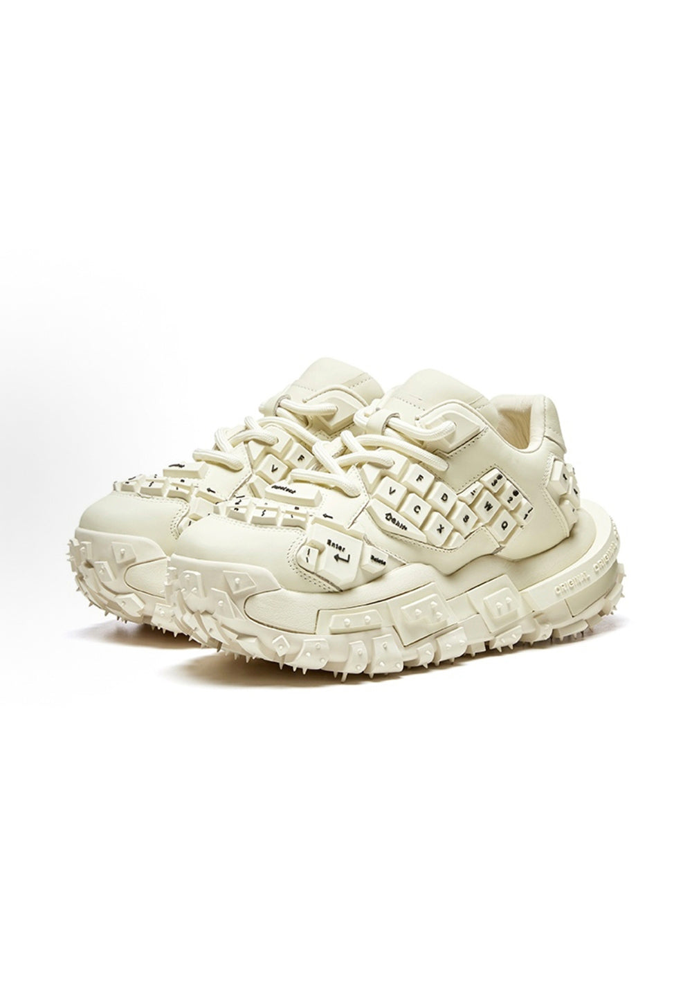 XMZY丨Chunky Keyboard Dad Sneakers -White&Gray - PSYLOS 1, XMZY丨Chunky Keyboard Dad Sneakers -White&Gray, Chunky Sneakers, XMZY•JAPAN, PSYLOS 1