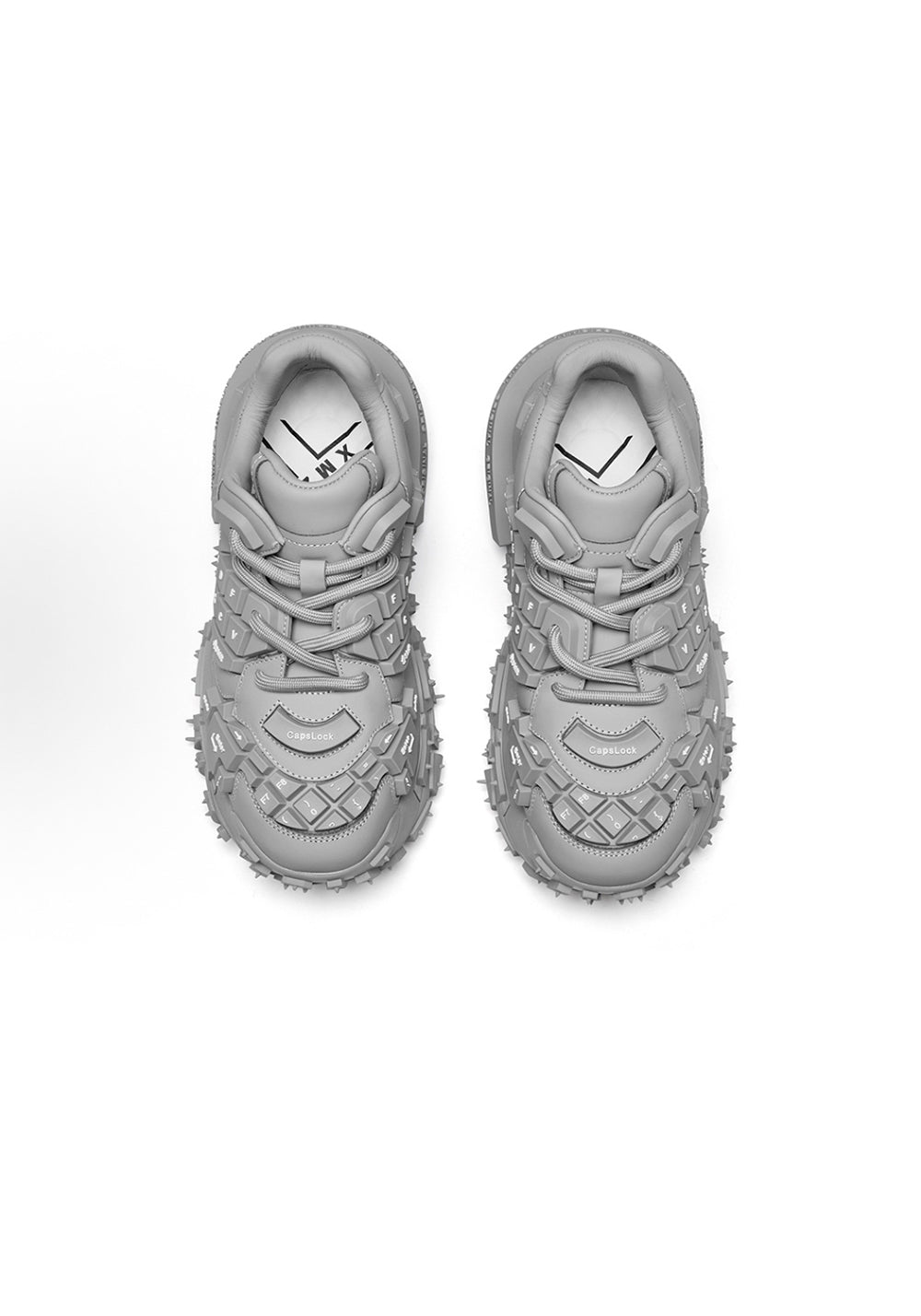 XMZY丨Chunky Keyboard Dad Sneakers -White&Gray - PSYLOS 1, XMZY丨Chunky Keyboard Dad Sneakers -White&Gray, Chunky Sneakers, XMZY•JAPAN, PSYLOS 1