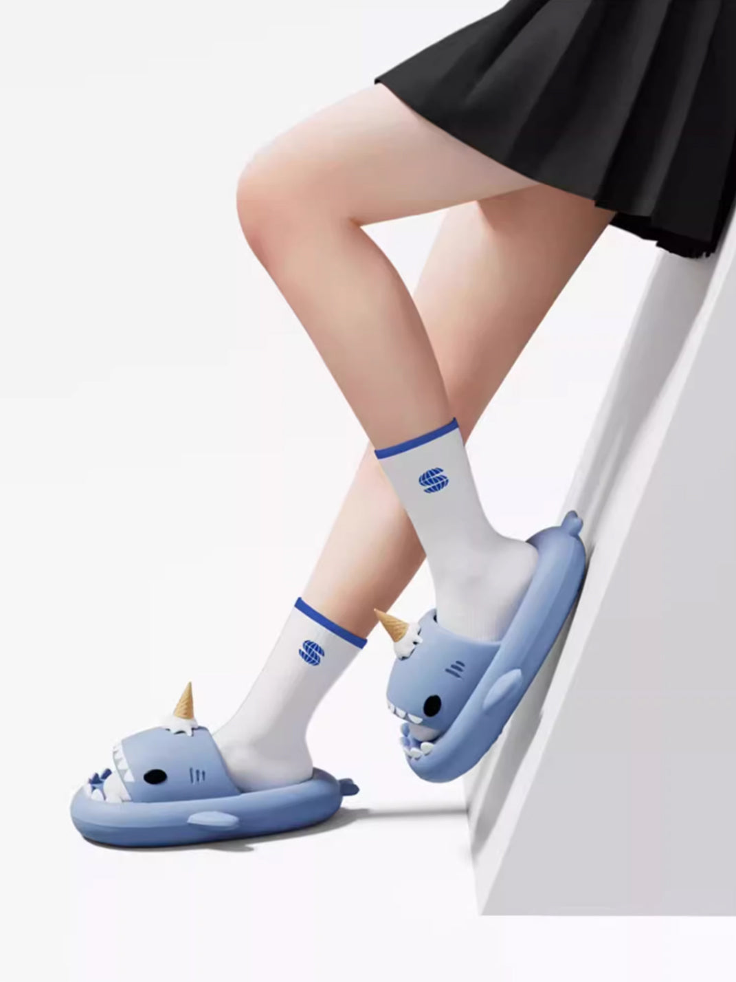 Chikoku | Ice Cream Shark Platform Comfortable Slippers - PSYLOS 1, Chikoku | Ice Cream Shark Platform Comfortable Slippers, Slippers, Chikoku, PSYLOS 1