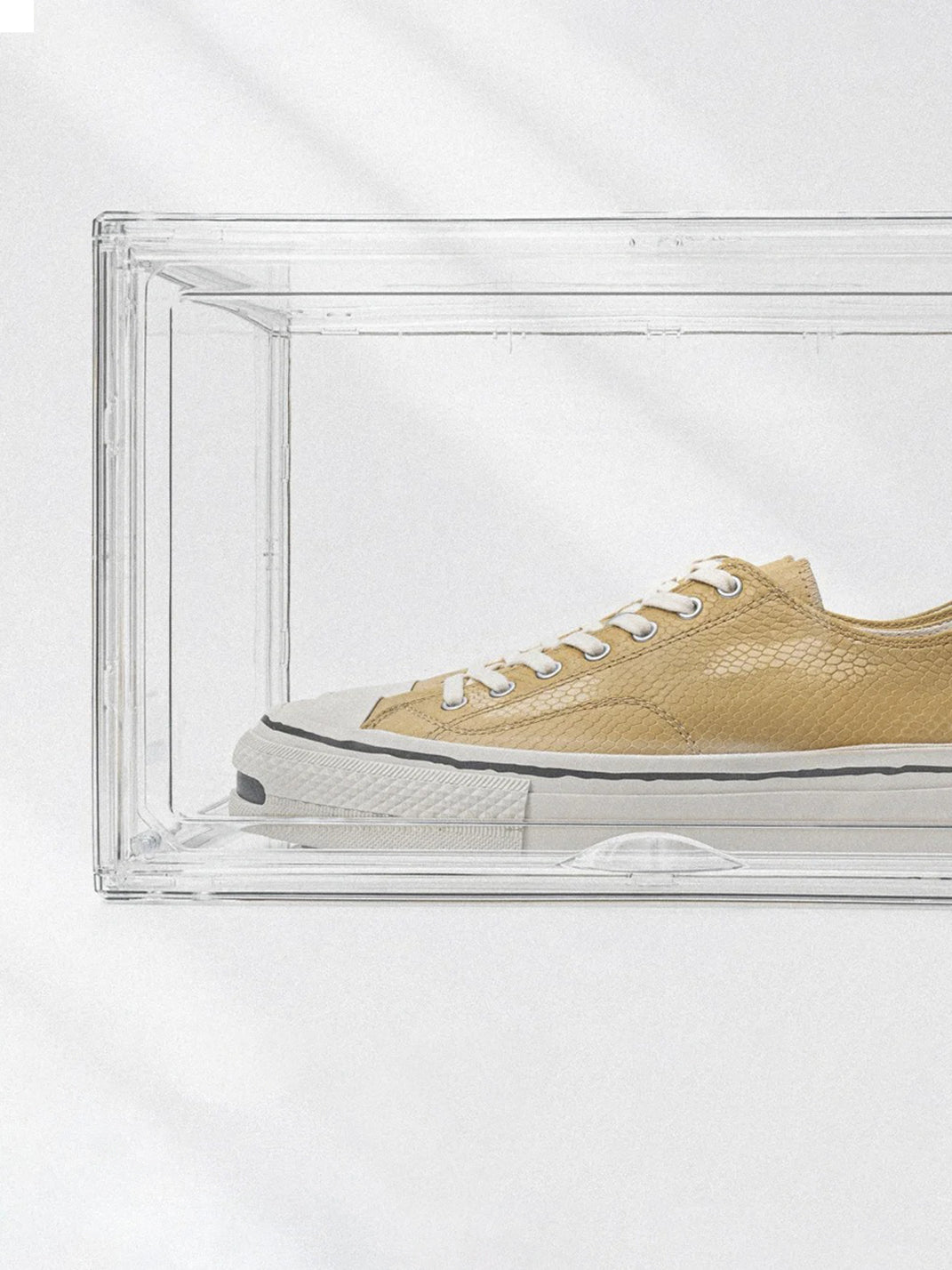 T/C MADE│030 Snake-Pattern Cowhide Low-Top Smiley Canvas Sneakers-Yellow - PSYLOS 1, T/C MADE│030 Snake-Pattern Cowhide Low-Top Smiley Canvas Sneakers-Yellow, Canvas Sneakers, T/C MADE, PSYLOS 1