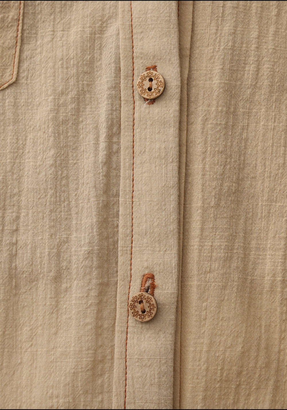 NyDkyel丨Tencel Linen Blend Wooden Button Short Crop Shirt - PSYLOS 1, NyDkyel丨Tencel Linen Blend Wooden Button Short Crop Shirt, Shirt, NyDkyel, PSYLOS 1