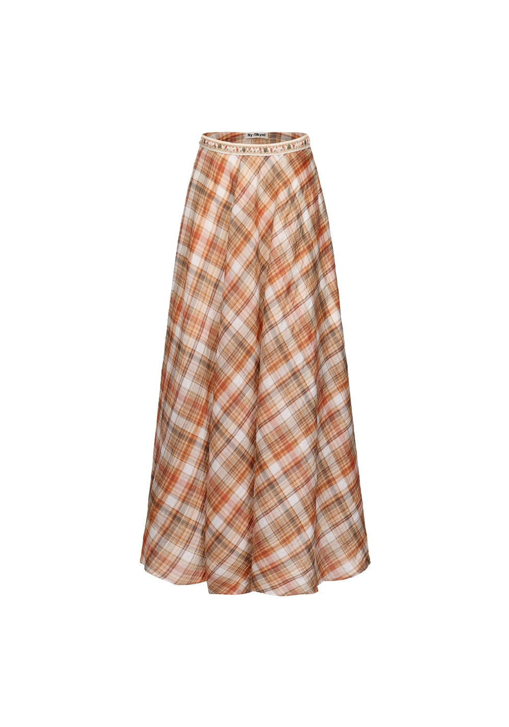 NyDkyel丨Beaded Tencel Checkered Skirt - PSYLOS 1, NyDkyel丨Beaded Tencel Checkered Skirt, Skirts, NyDkyel, PSYLOS 1