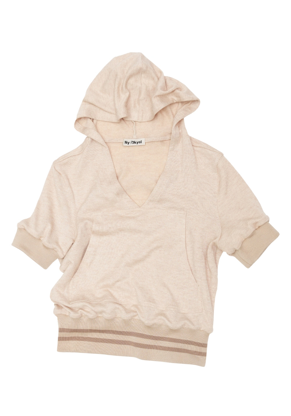 NyDkyel丨Hooded V-Neck Ribbed Waistband Knit Tee - PSYLOS 1, NyDkyel丨Hooded V-Neck Ribbed Waistband Knit Tee, Shirt, NyDkyel, PSYLOS 1