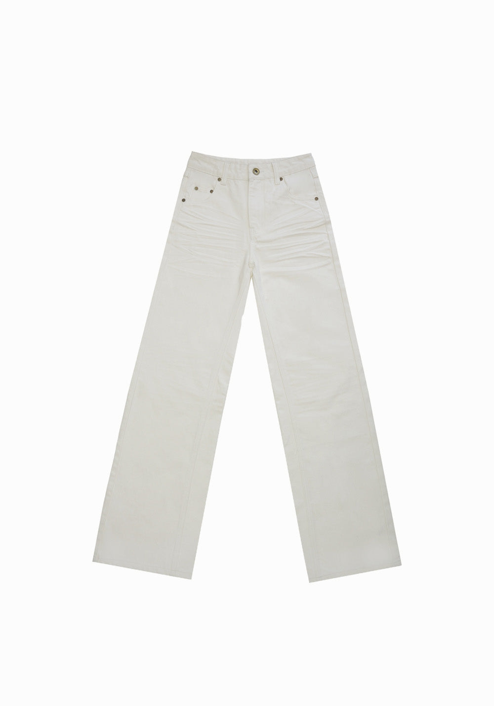 NyDkyel丨White Pleated Straight Jeans - PSYLOS 1, NyDkyel丨White Pleated Straight Jeans, Pants, NyDkyel, PSYLOS 1