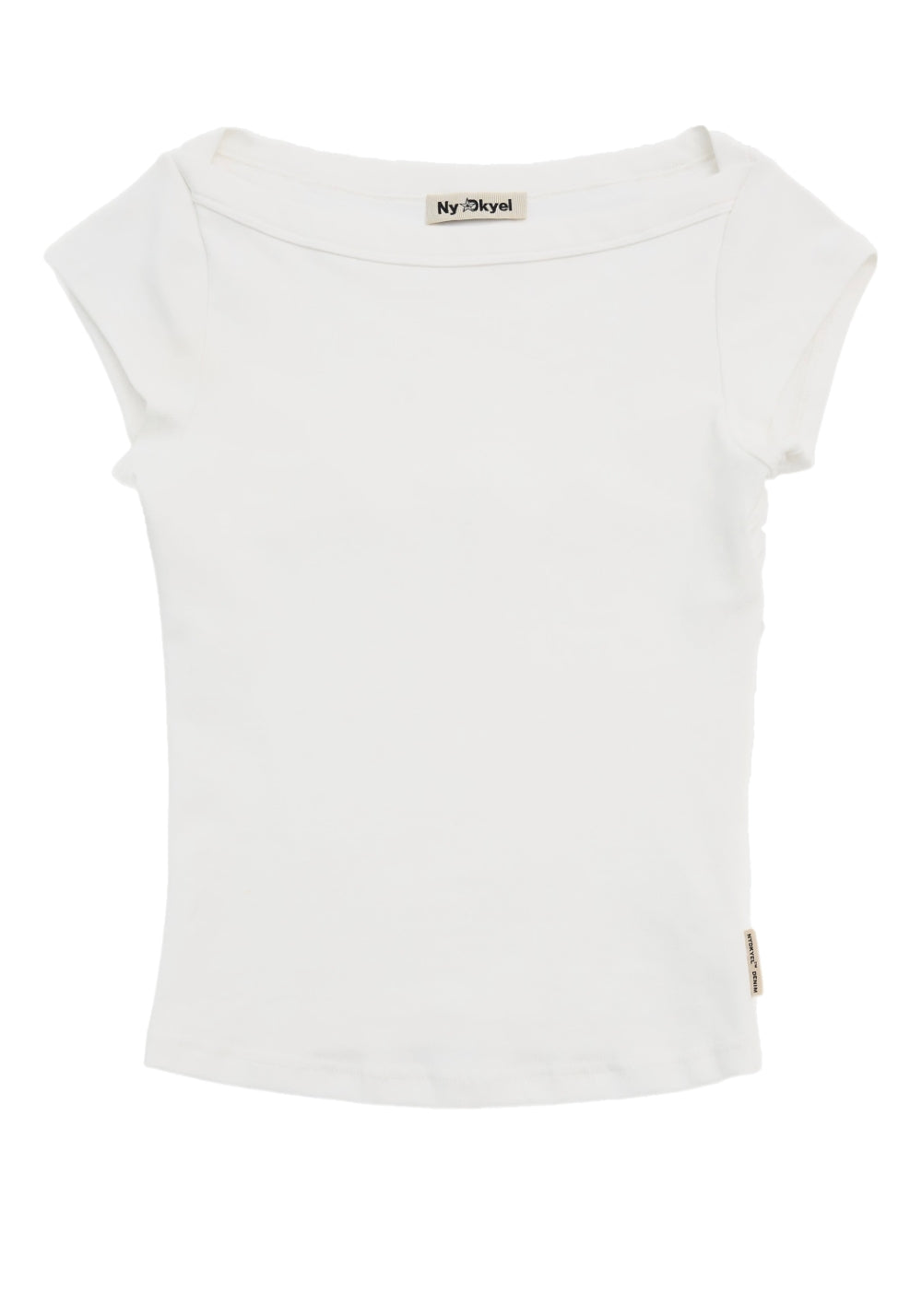 NyDkyel丨Slim Fit Boat Neck T-Shirt with Back Straps-White - PSYLOS 1, NyDkyel丨Slim Fit Boat Neck T-Shirt with Back Straps-White, T-Shirt, NyDkyel, PSYLOS 1