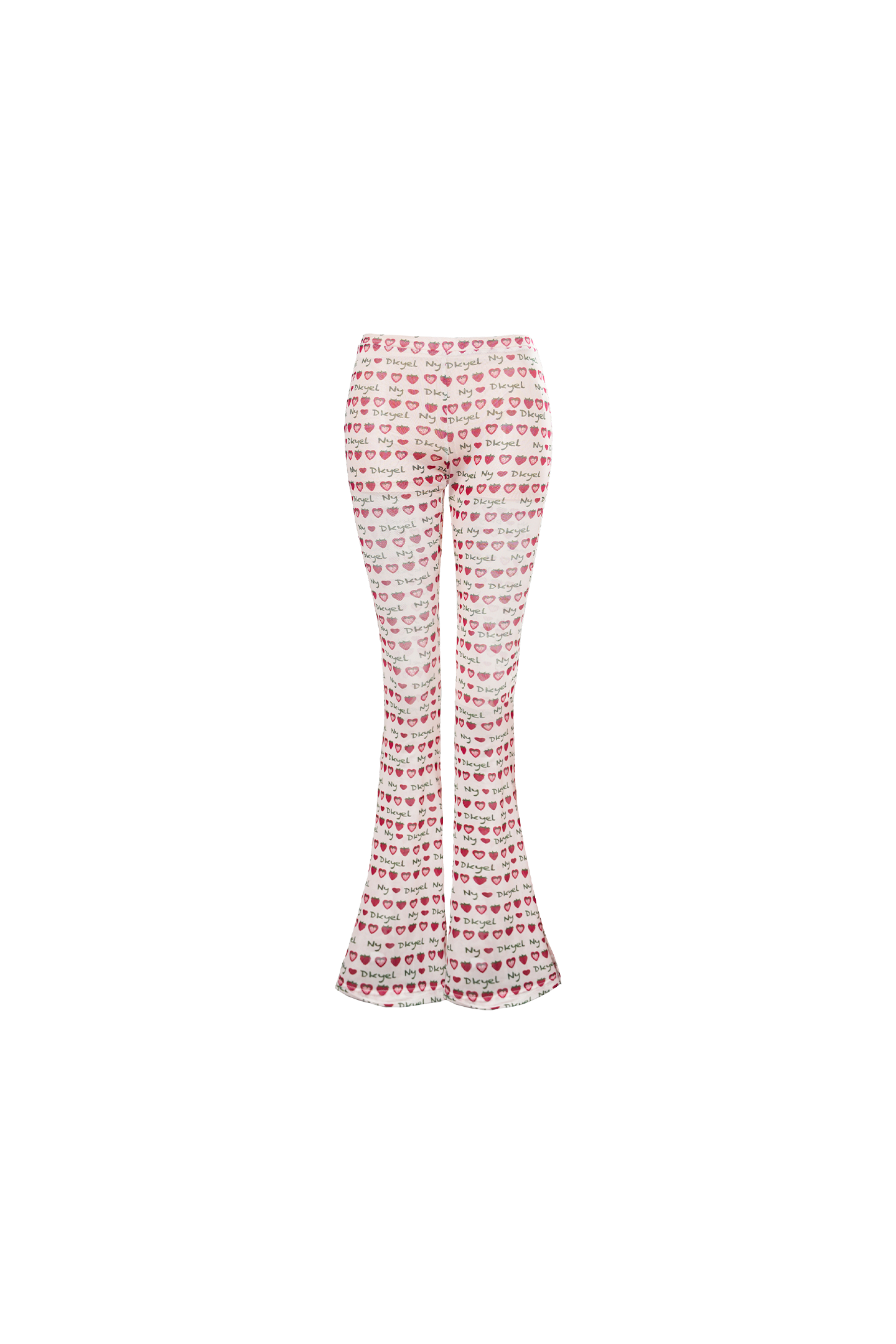 Soft Mesh Retro Strawberry Print Mesh Trousers