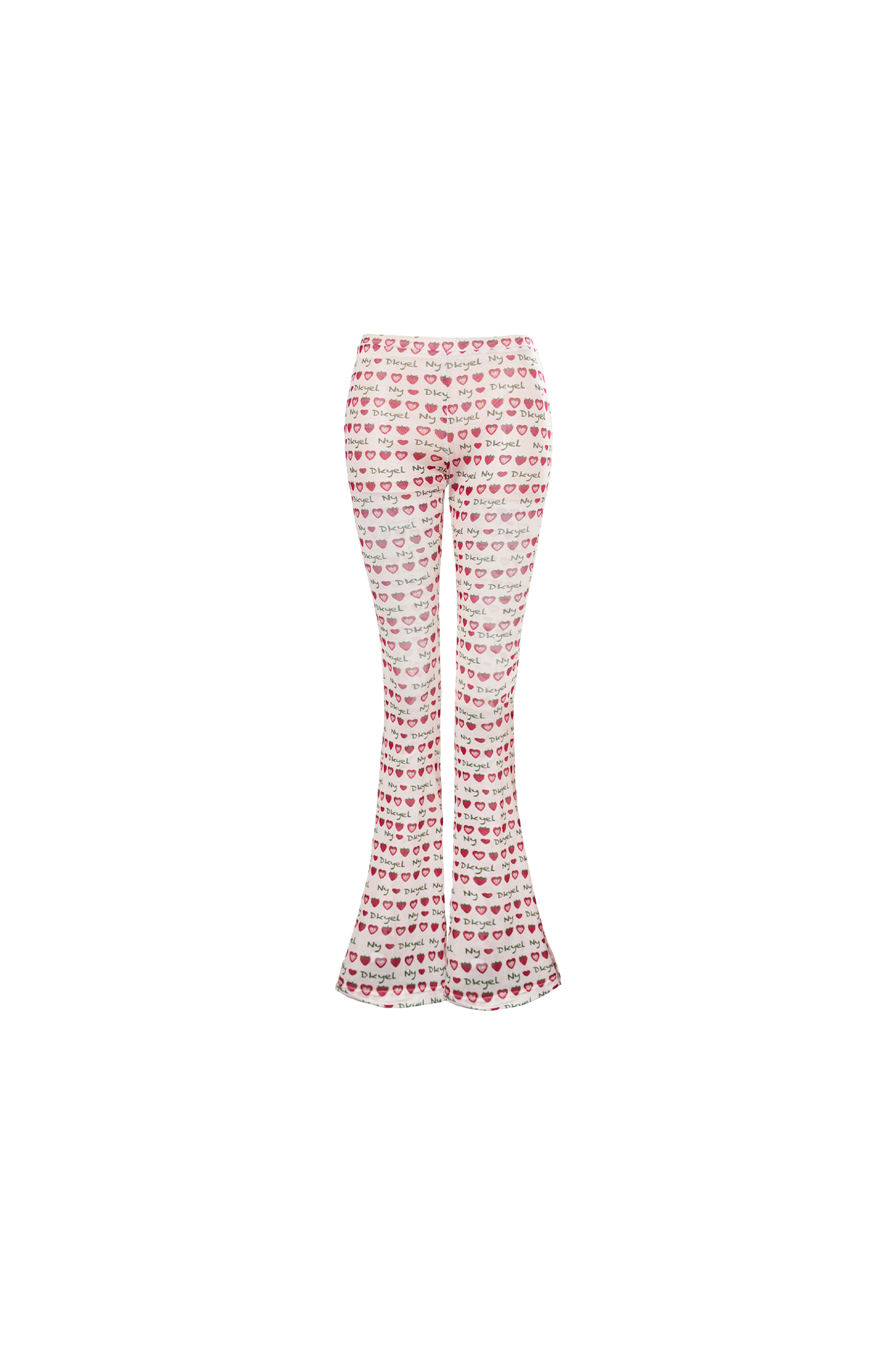 Soft Mesh Retro Strawberry Print Mesh Trousers