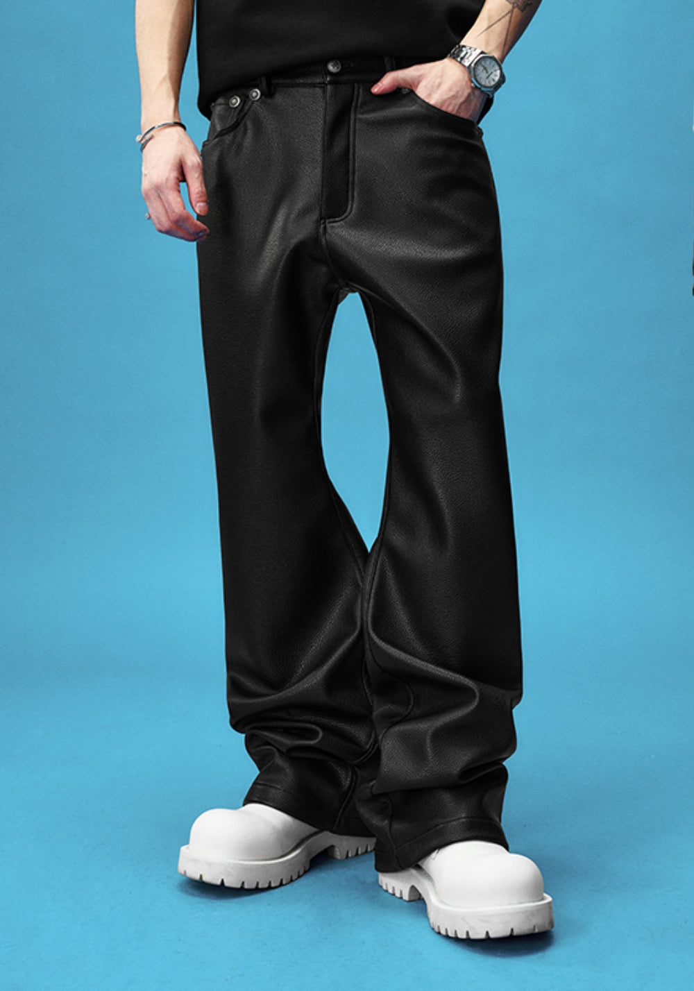 YADcrew丨YADcrew Limited Edition Lychee Leather Pants-Black - PSYLOS 1, YADcrew丨YADcrew Limited Edition Lychee Leather Pants-Black, Jeans, YADcrew, PSYLOS 1