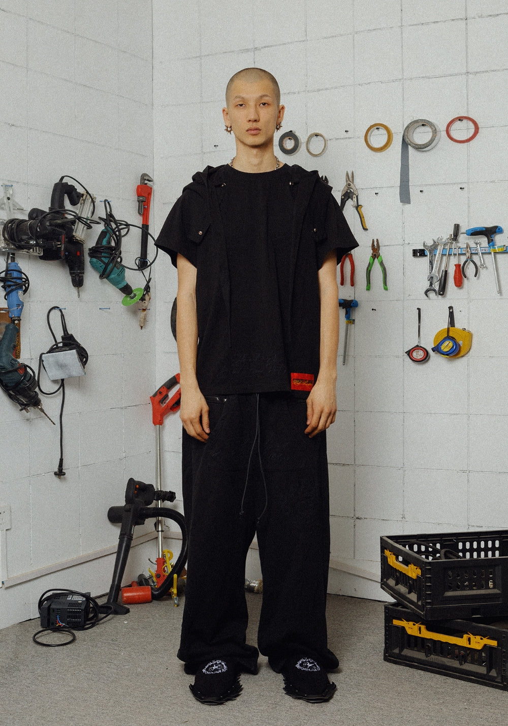 FVVO丨"Street Is Dead" Monochrome Tracksuit-Black TEE - PSYLOS 1, FVVO丨"Street Is Dead" Monochrome Tracksuit-Black TEE, T-Shirt, FVVO&ROCKSTA•JAPAN, PSYLOS 1