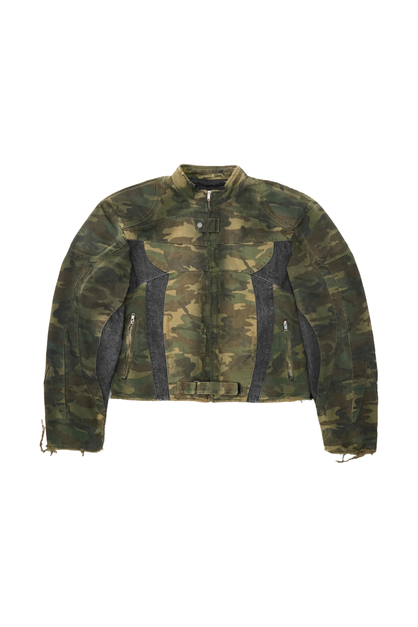 REGEN ZONE Lord Of War Washed Camouflage Dirty Dyed Motorcycle Jacket