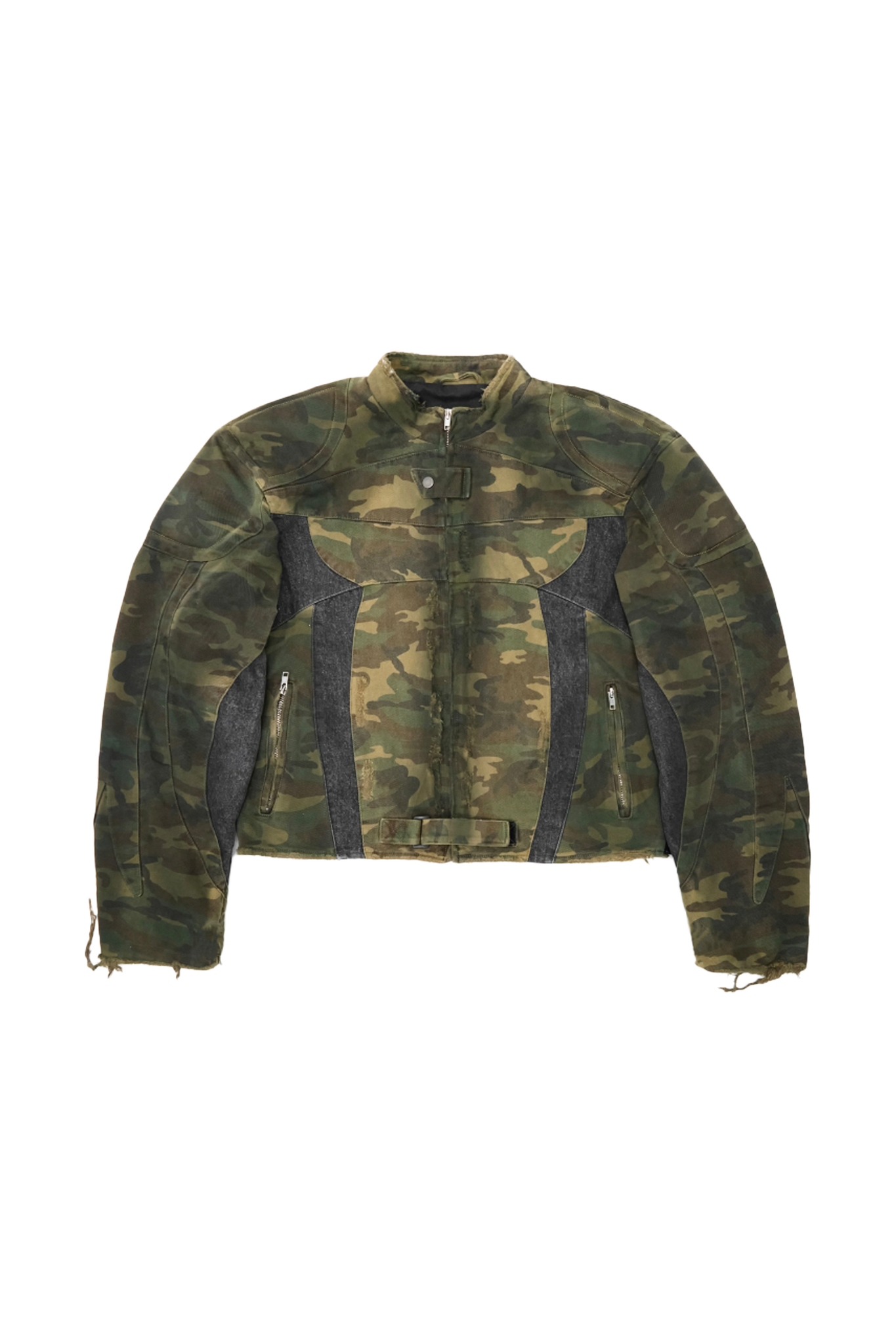 REGEN ZONE Lord Of War Washed Camouflage Dirty Dyed Motorcycle Jacket