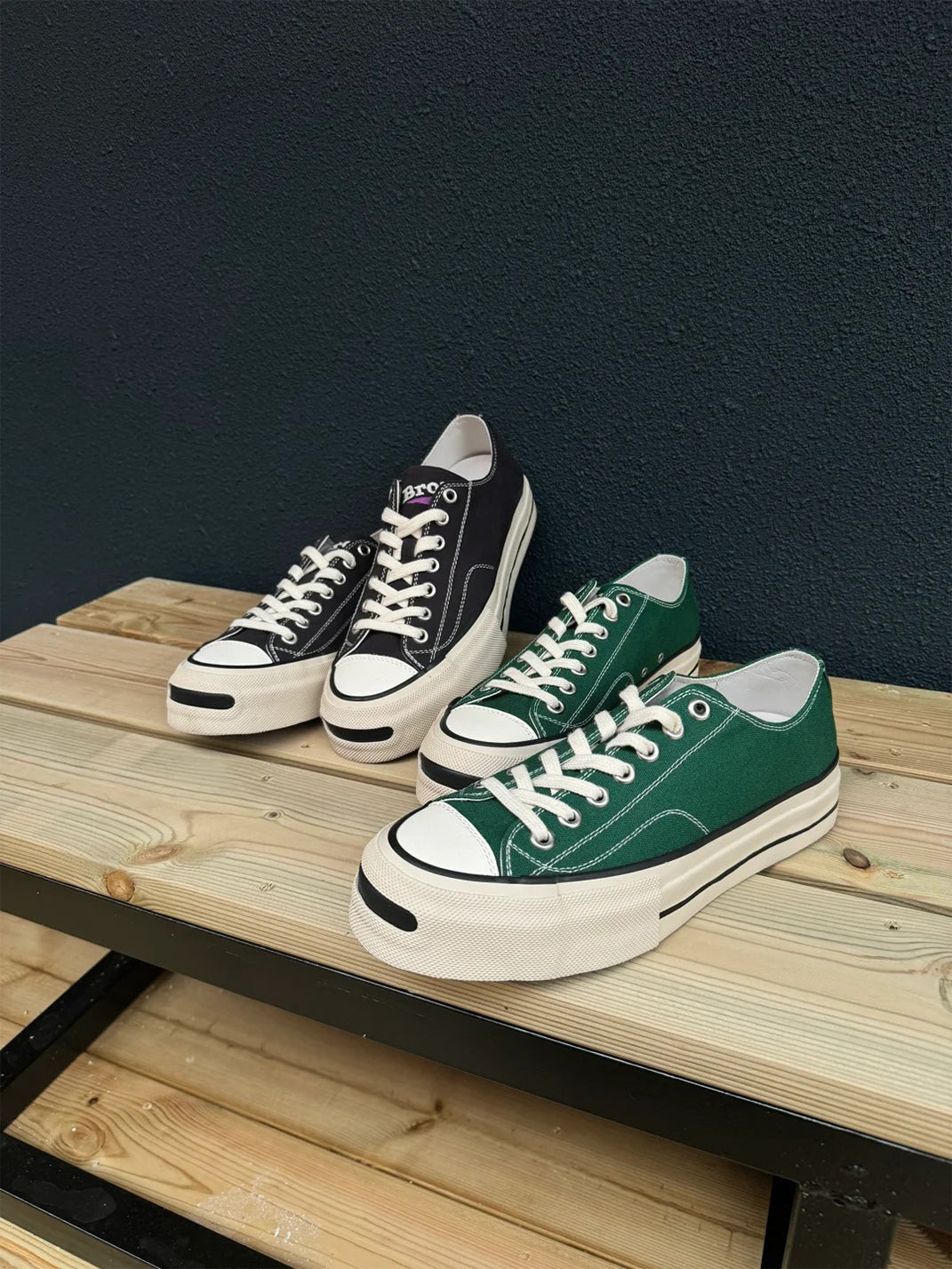 T/C Made x Broshood Co-Branded Smiling Toe Vulcanized Canvas Shoes-Green - PSYLOS 1, T/C Made x Broshood Co-Branded Smiling Toe Vulcanized Canvas Shoes-Green, Canvas Sneakers, T/C MADE, PSYLOS 1