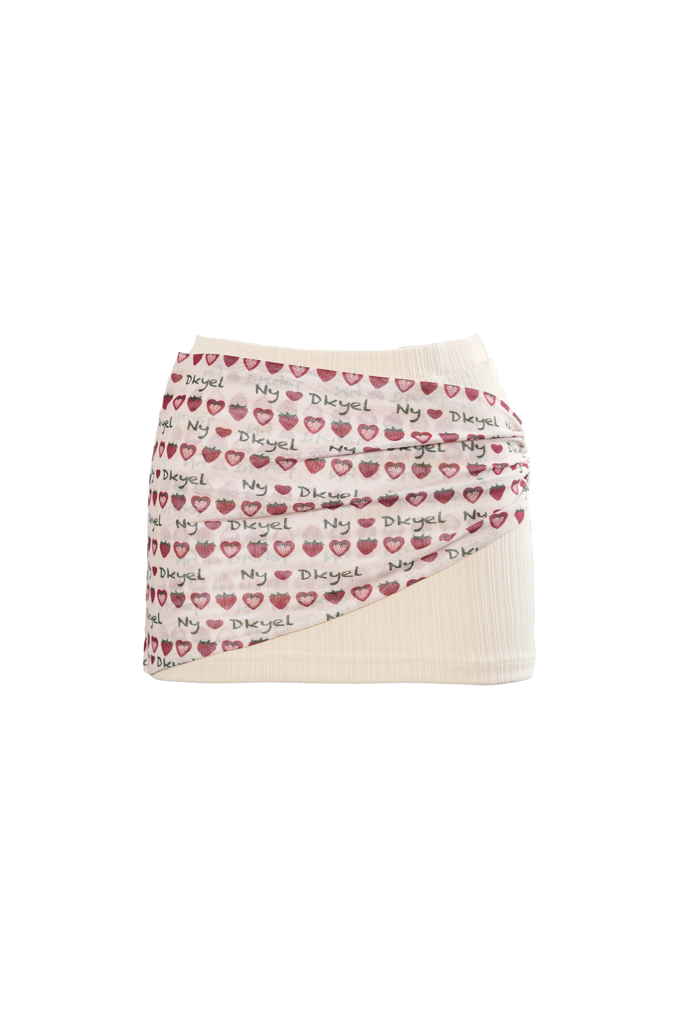 Strawberry Printed Mesh Skirt