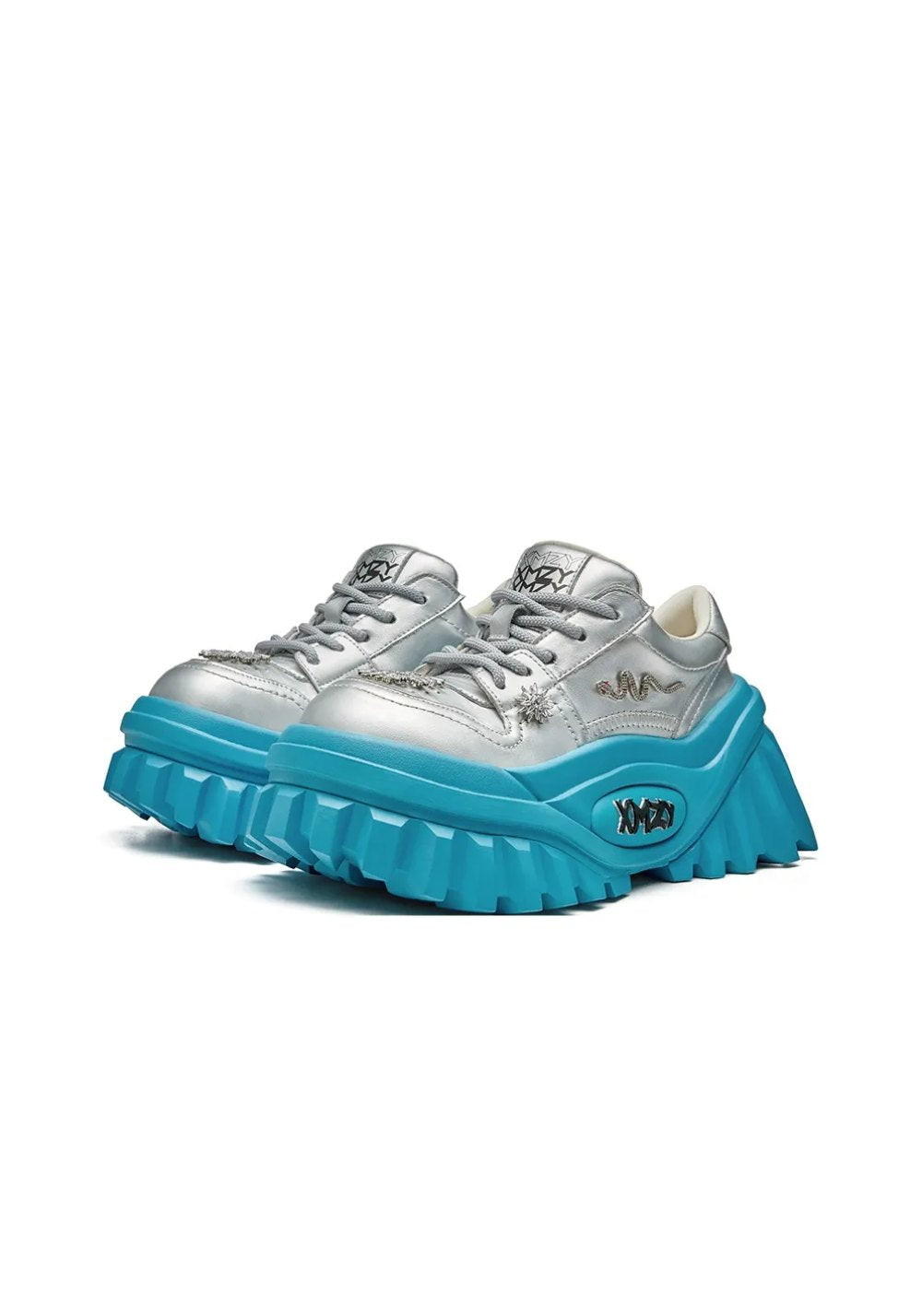 XMZY | Slytherin Platform Summer Loafers-Blue&Silver - PSYLOS 1, XMZY | Slytherin Platform Summer Loafers-Blue&Silver, Chunky Sneakers, XMZY•JAPAN, PSYLOS 1