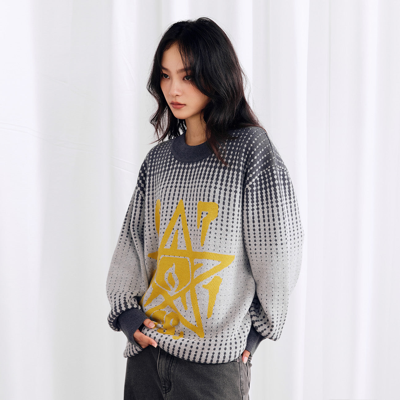 Jacquard Gradient Sweater - PSYLOS 1, Jacquard Gradient Sweater, Sweater, Burnin, PSYLOS 1