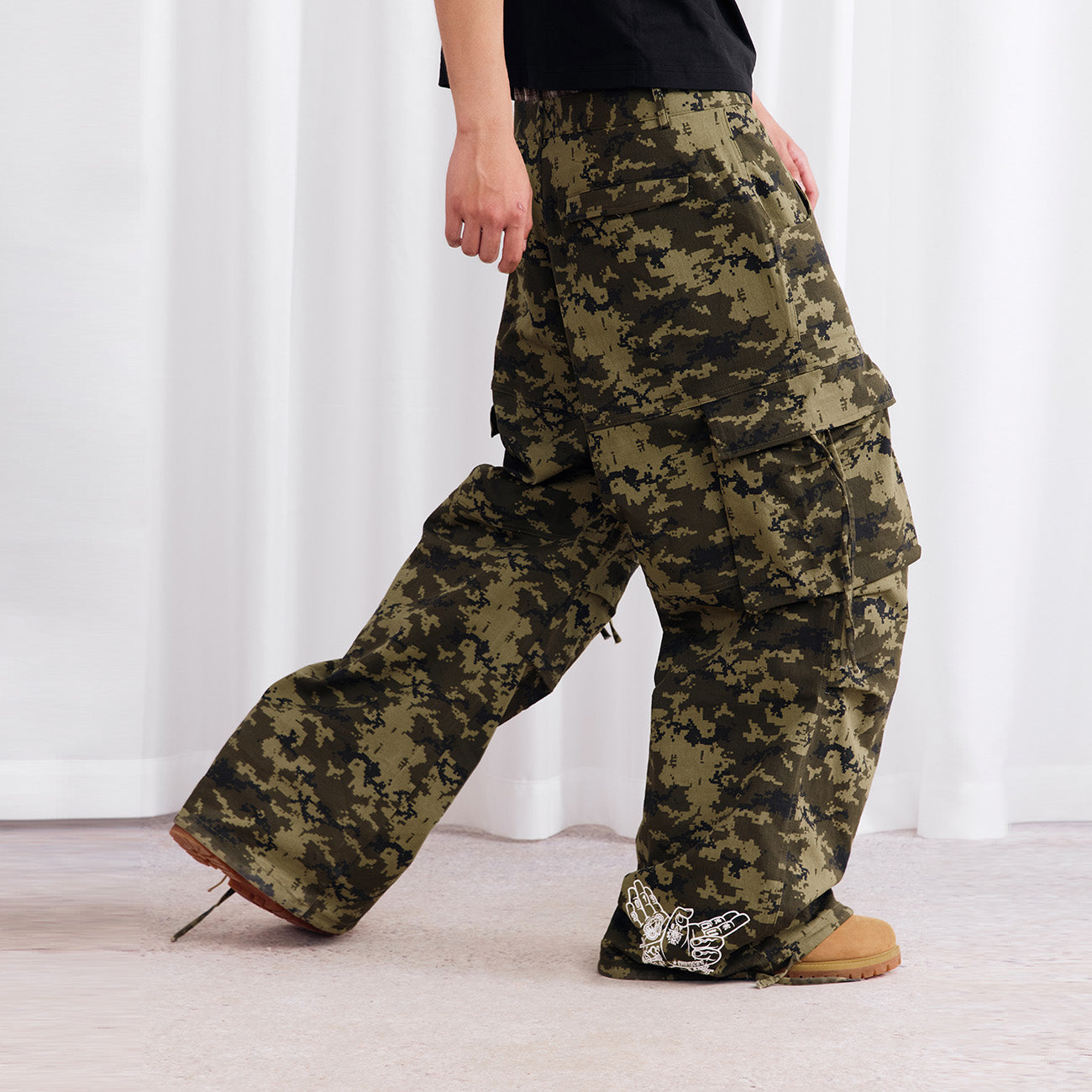 Burnin* "2503" Digital Camouflage Wide-Leg Pants - PSYLOS 1, Burnin* "2503" Digital Camouflage Wide-Leg Pants, Pants, Burnin, PSYLOS 1