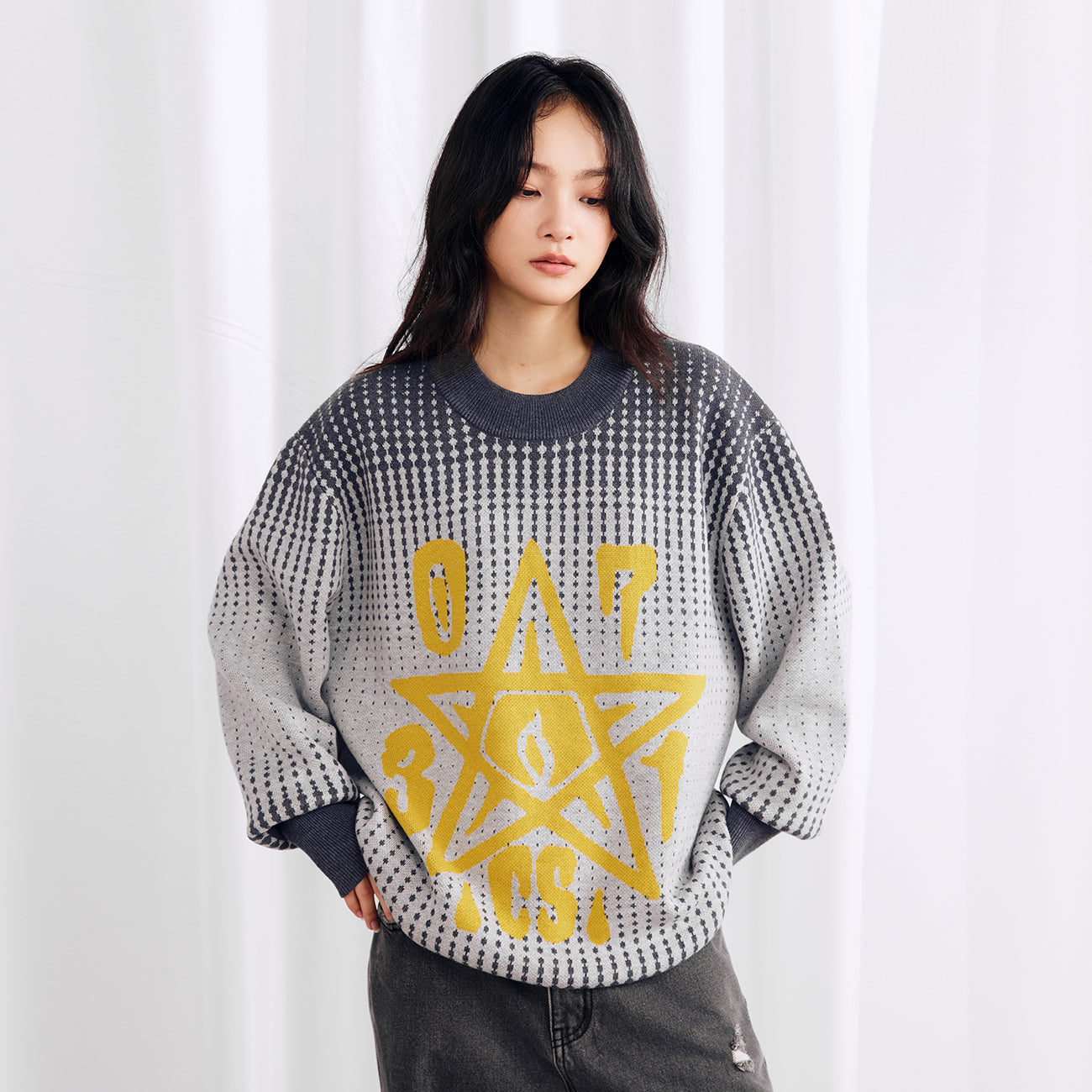 Jacquard Gradient Sweater - PSYLOS 1, Jacquard Gradient Sweater, Sweater, Burnin, PSYLOS 1