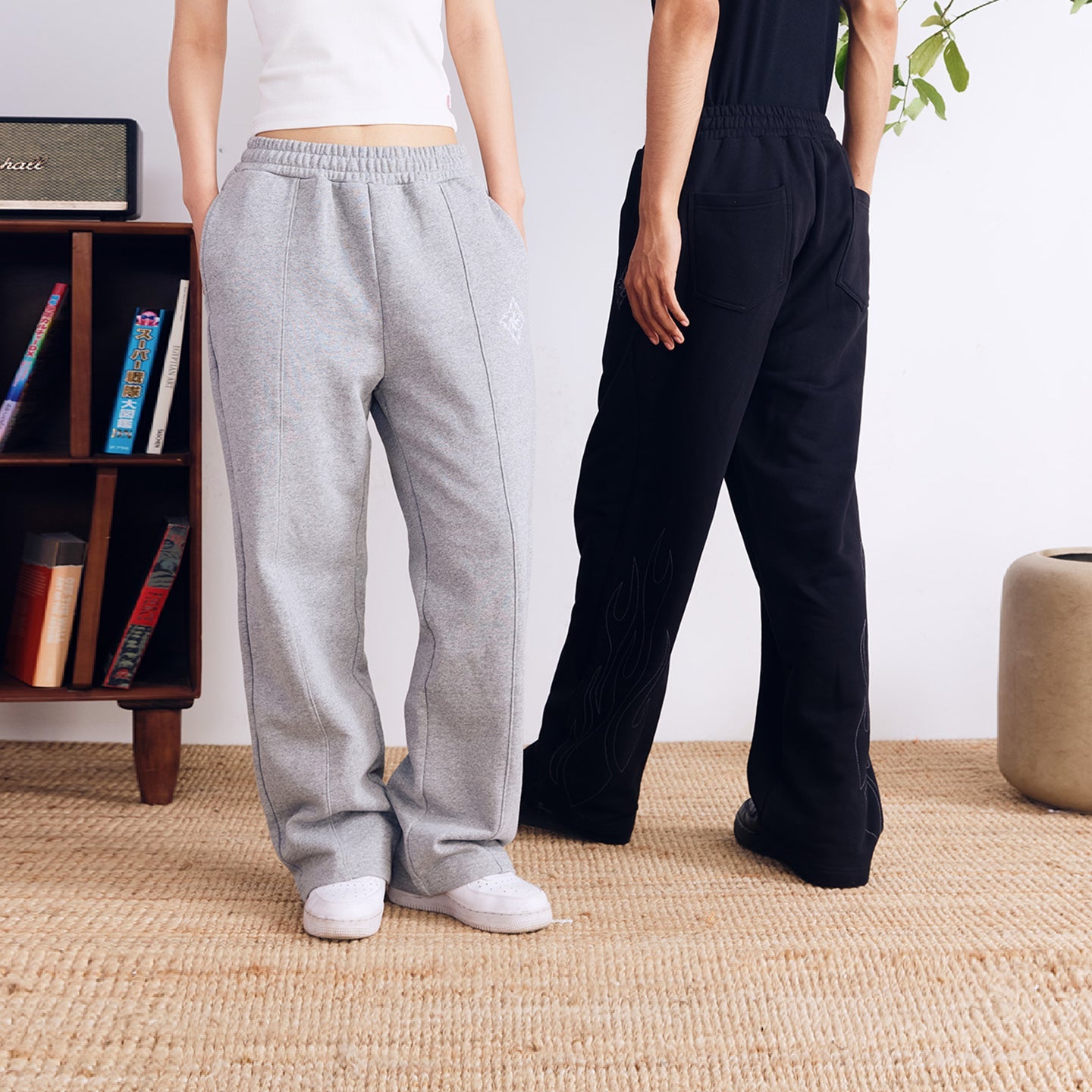 BURNIN Flame Darts Fire Embroidery Casual Sports Pants - PSYLOS 1, BURNIN Flame Darts Fire Embroidery Casual Sports Pants, Pants, Burnin, PSYLOS 1