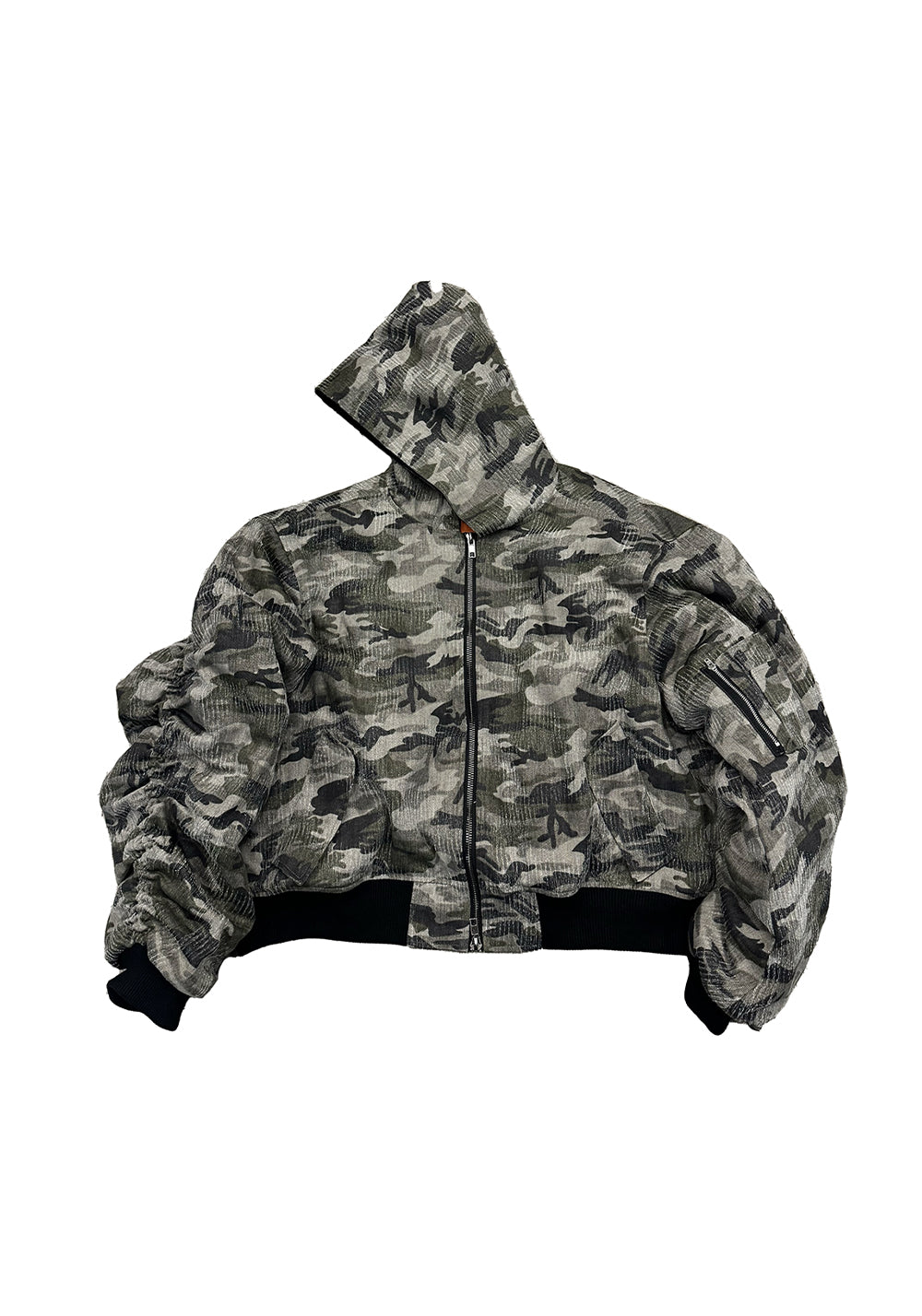 Heavy Washed Hoodie Aviator Jacket