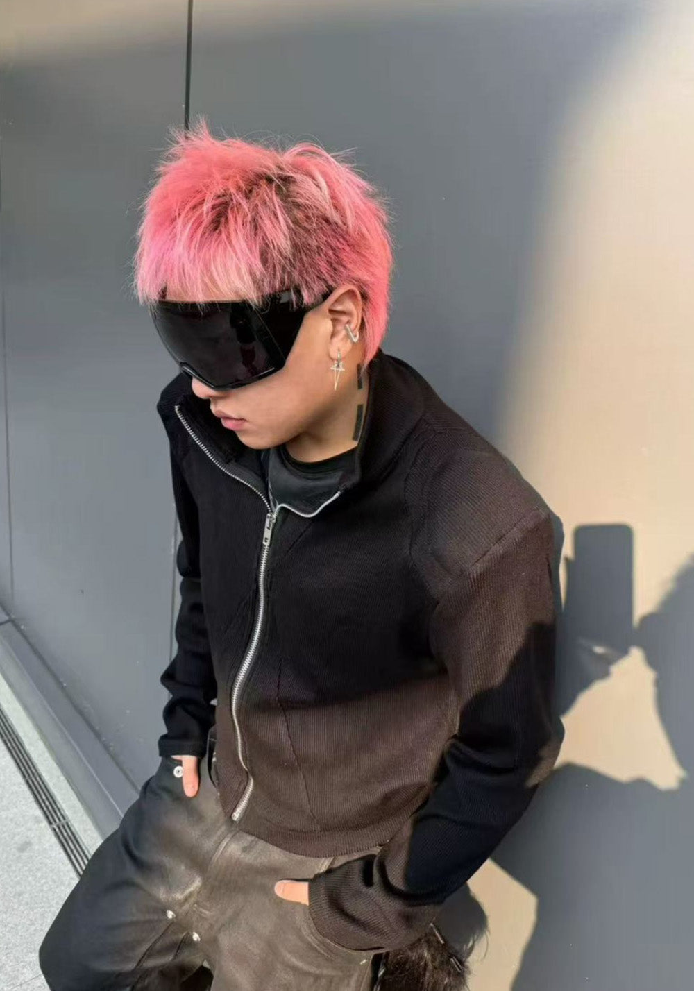 Disark│Knitted Shoulder-Pad Cardigan - PSYLOS 1, Disark│Knitted Shoulder-Pad Cardigan, Top, Disark, PSYLOS 1