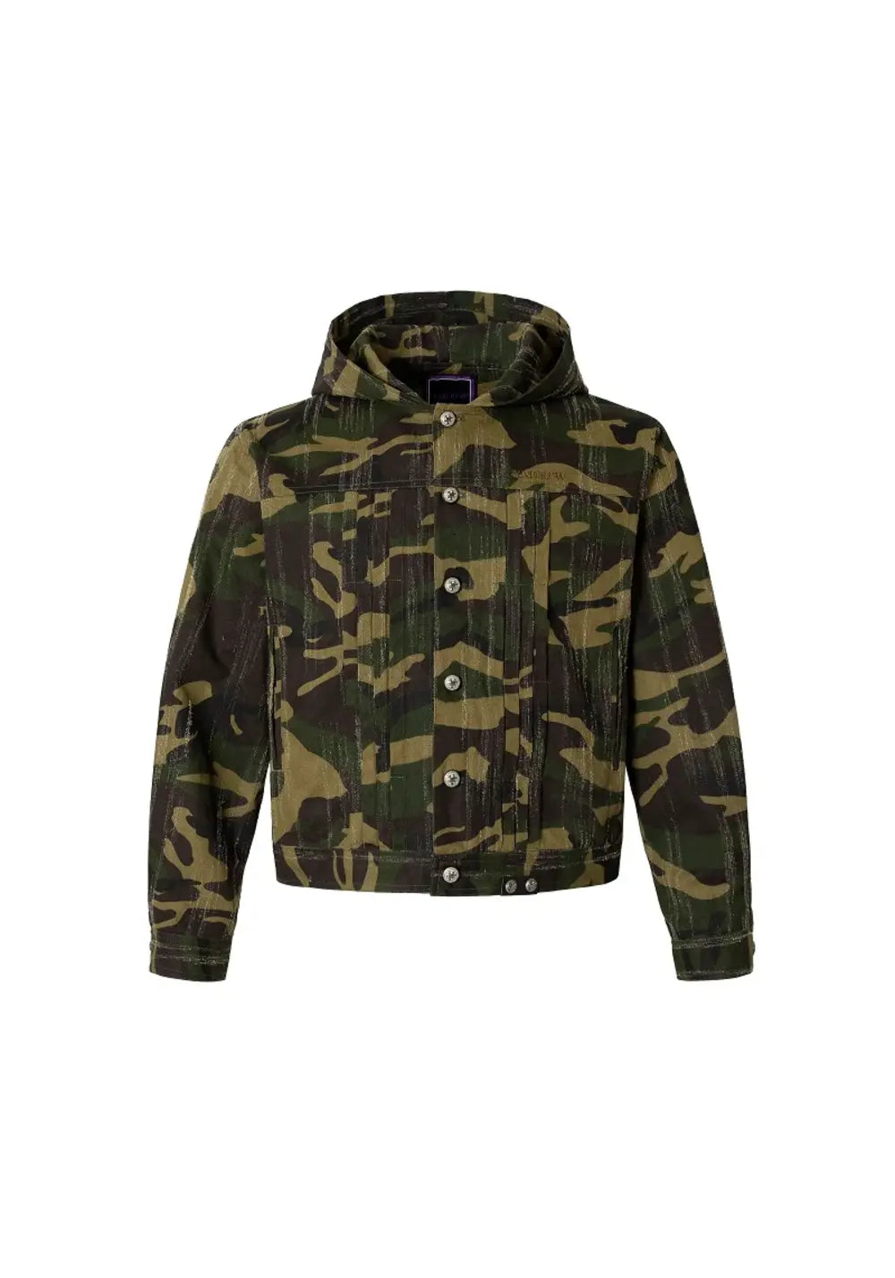 Camouflage Tree Scratched Hooded Jacket