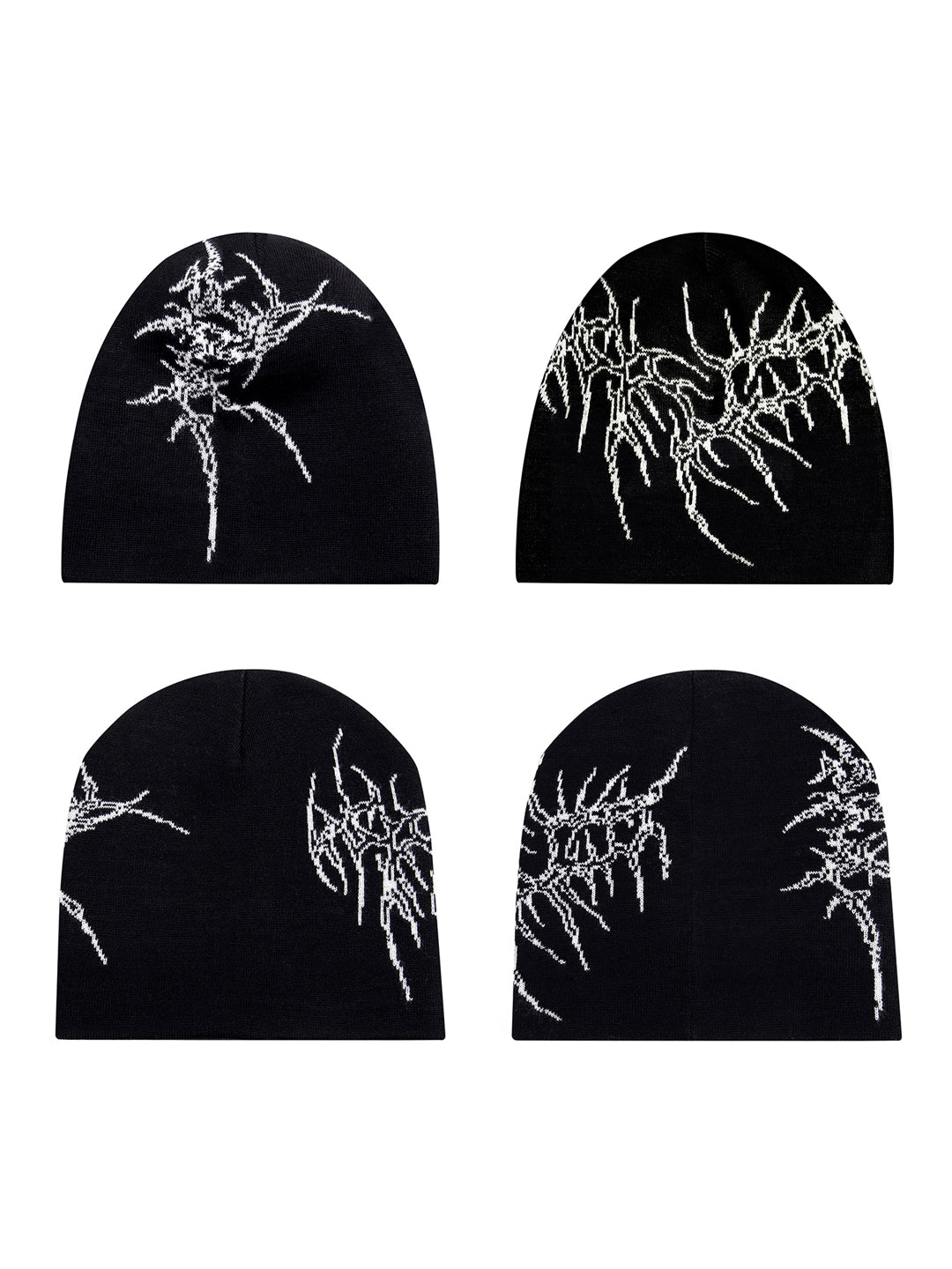 REBEL WAVE Organic Bone Print Beanie Knitted Hat