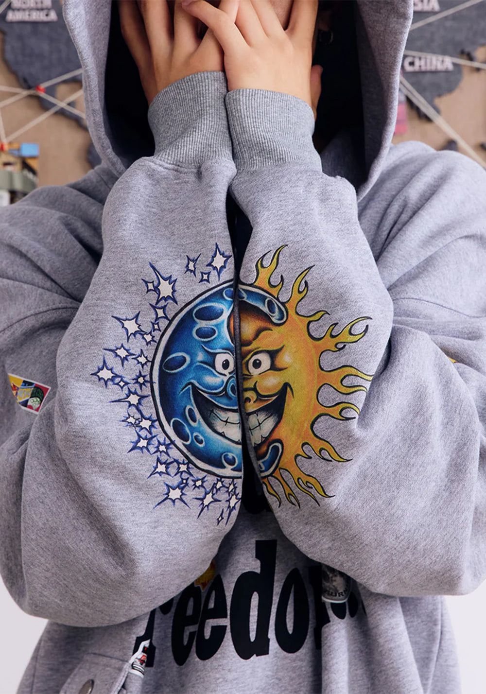 BURNIN* Realistic Sticker Slogan Hoodie - PSYLOS 1, BURNIN* Realistic Sticker Slogan Hoodie, Hoodie, Burnin, PSYLOS 1