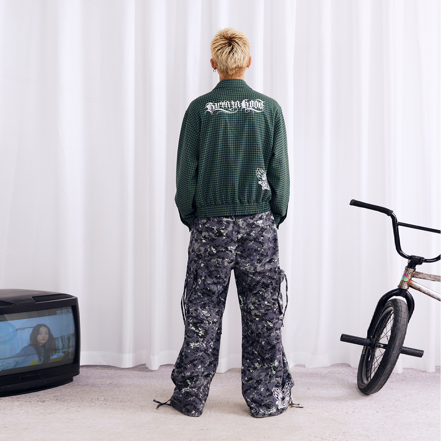 BURNIN Plaid Fake Two-piece Community Culture Jacket - PSYLOS 1, BURNIN Plaid Fake Two-piece Community Culture Jacket, Jacket, Burnin, PSYLOS 1