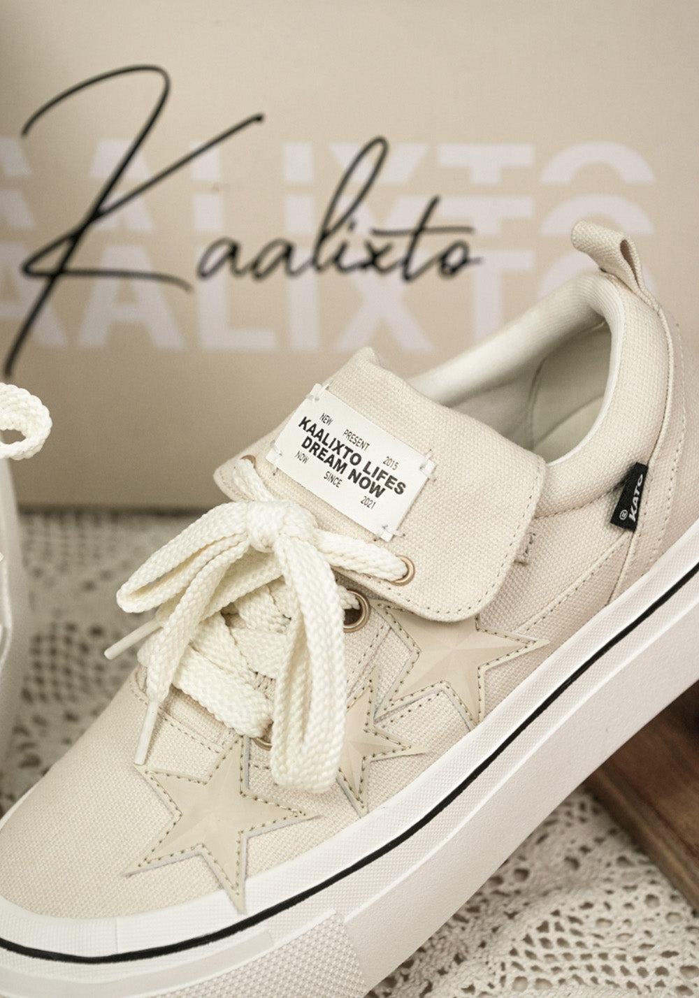 KAALIXTO丨Cream Beige Canvas Star Shoes - PSYLOS 1, KAALIXTO丨Cream Beige Canvas Star Shoes, Canvas Sneakers, KAALIXTO•JAPAN, PSYLOS 1