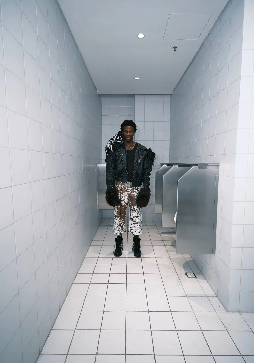 REGEN ZONE丨"RIOT" Fog White Distressed Suede Cropped Pants - PSYLOS 1, REGEN ZONE丨"RIOT" Fog White Distressed Suede Cropped Pants, Pants, REGEN ZONE•JAPAN, PSYLOS 1