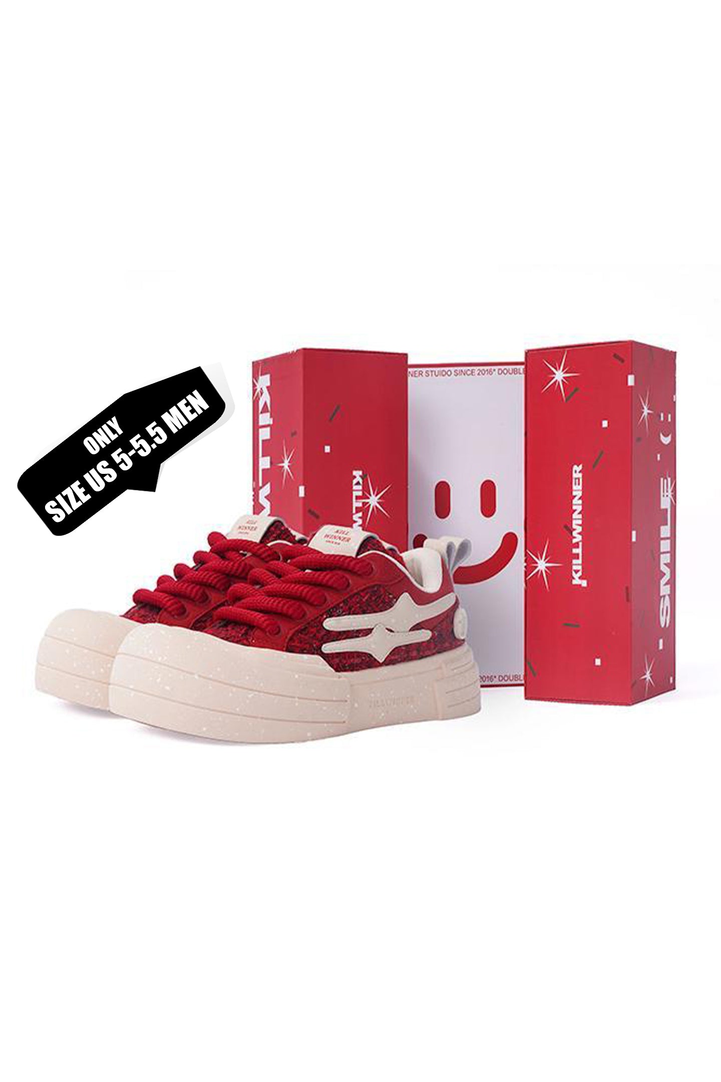 Smile Life Sneaker - Red (US 5-5.5 MEN)