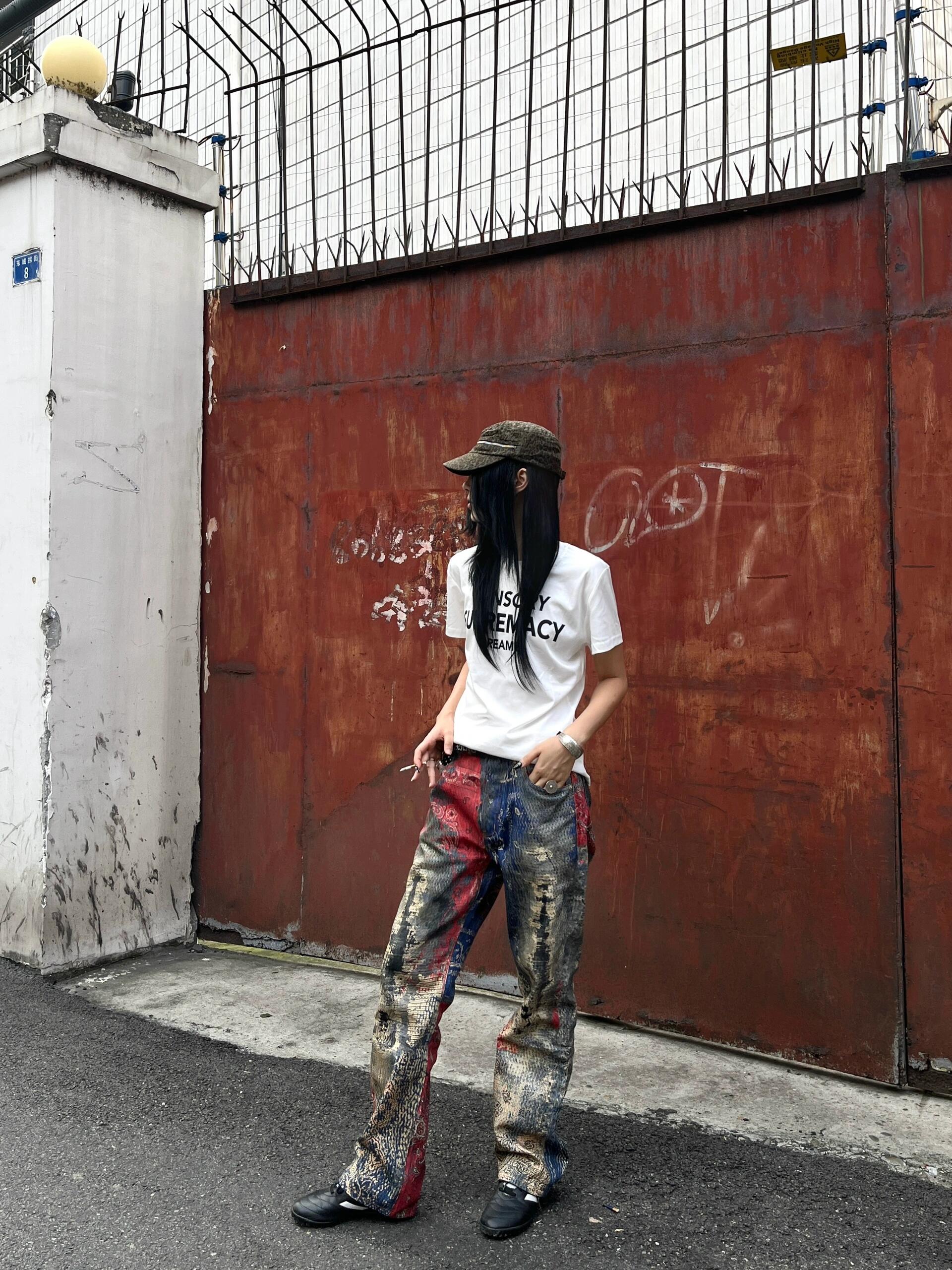 HAONANHUANG丨501 Boro Digital Patch Jeans - PSYLOS 1, HAONANHUANG丨501 Boro Digital Patch Jeans, Jeans, HAONANHUANG, PSYLOS 1