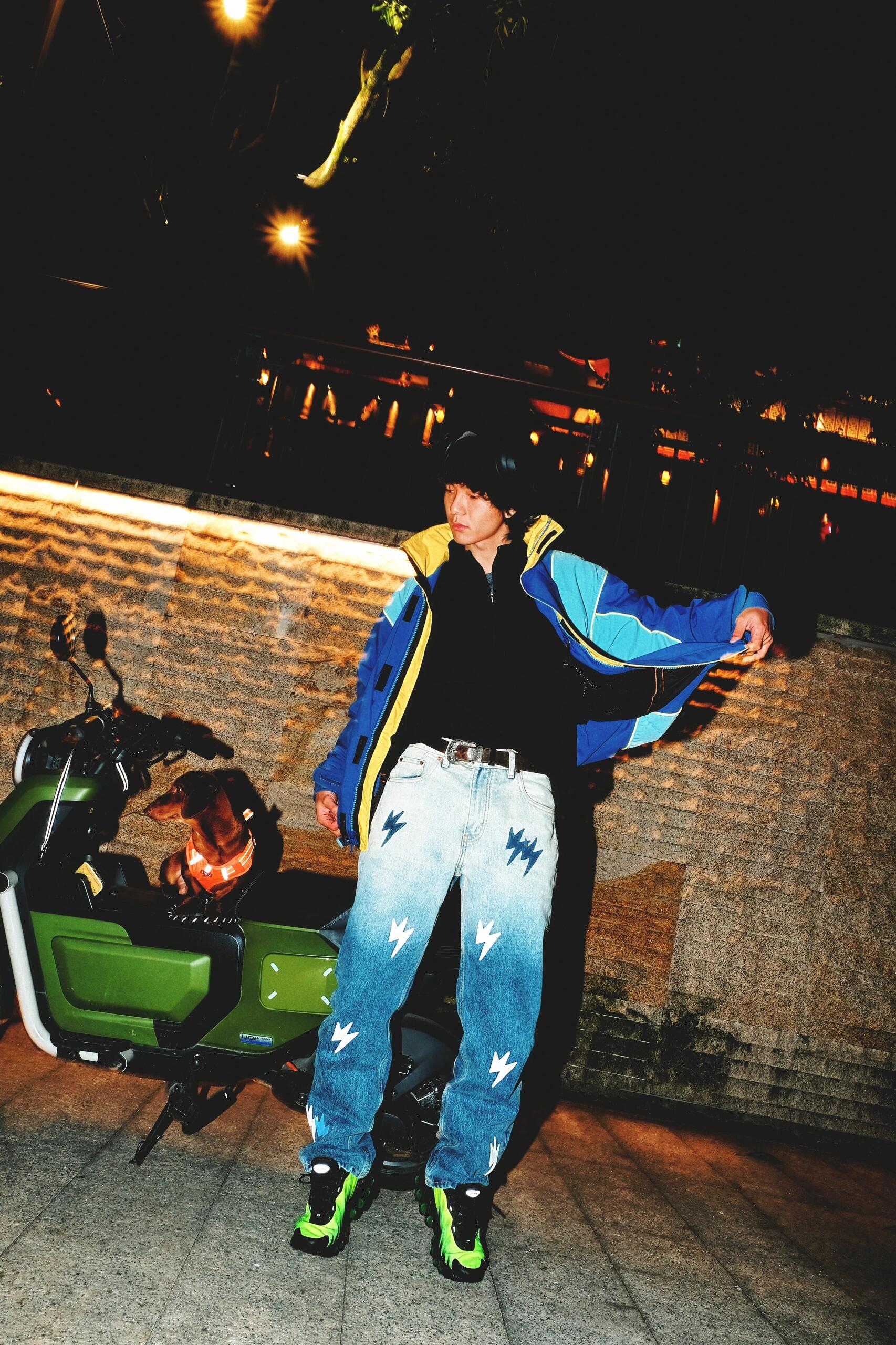 AMEXNOCAP丨Lightning Patch Gradient Stone Jeans - PSYLOS 1, AMEXNOCAP丨Lightning Patch Gradient Stone Jeans, Jeans, Amexnocap, PSYLOS 1