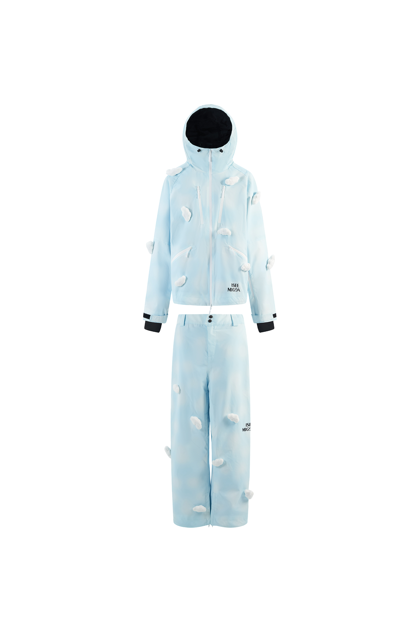 [Blue Stereo Glowing Clouds] Windproof and Waterproof Ski Suit