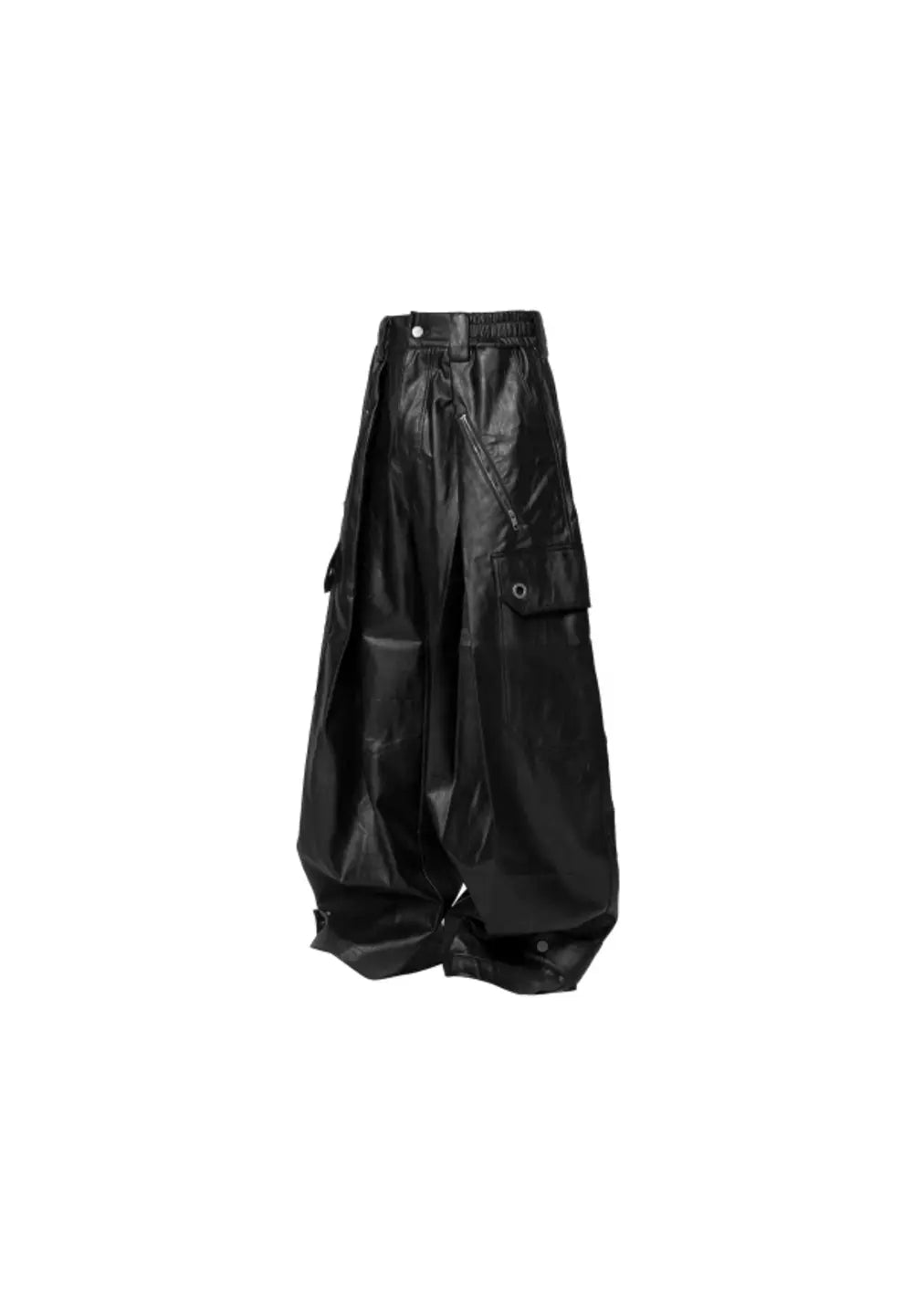 Pleated Tapered Leather Pants