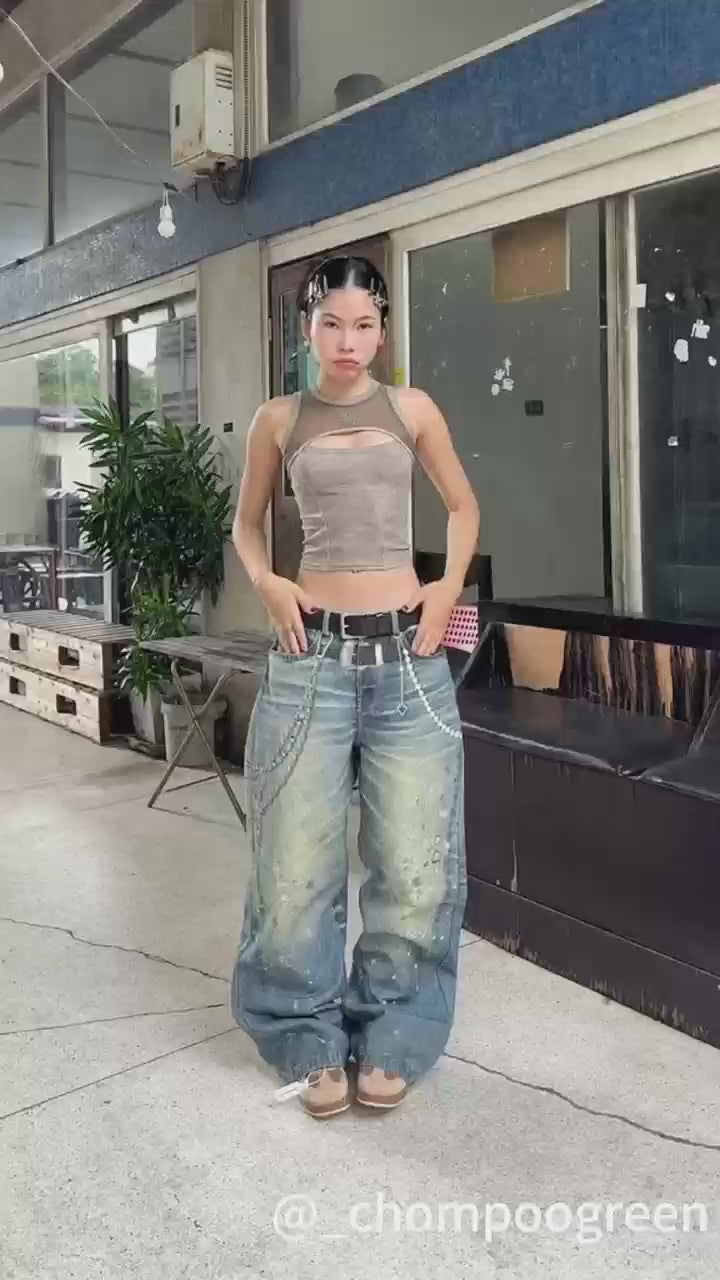 3D Printed Street Vintage Jeans