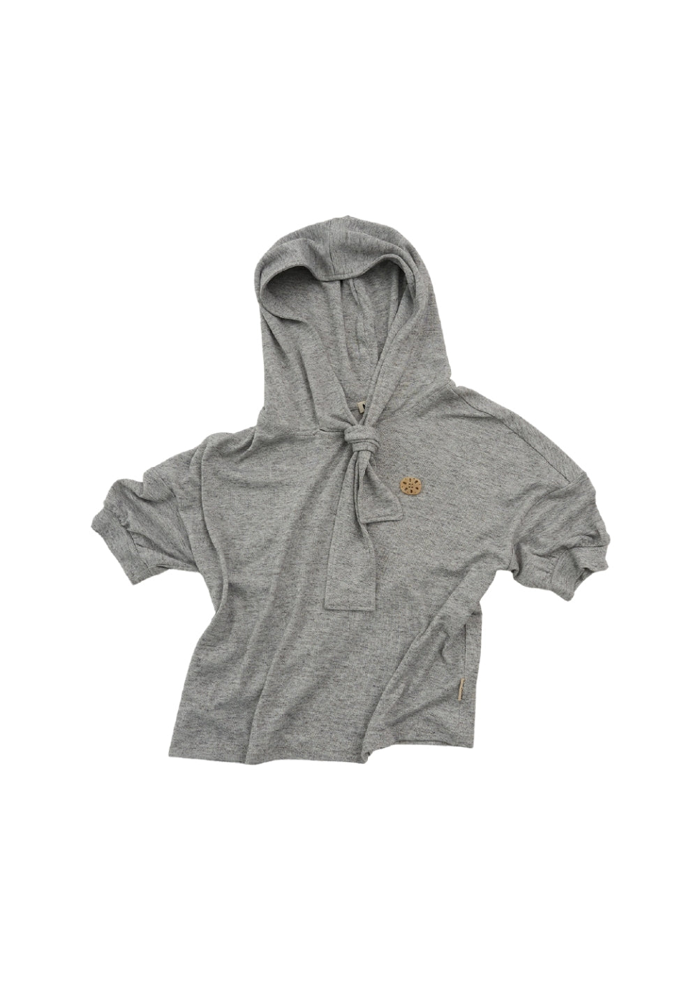 NyDkyel丨Tie-Neck Hooded Knit Top-Gray - PSYLOS 1, NyDkyel丨Tie-Neck Hooded Knit Top-Gray, Hoodie, NyDkyel, PSYLOS 1