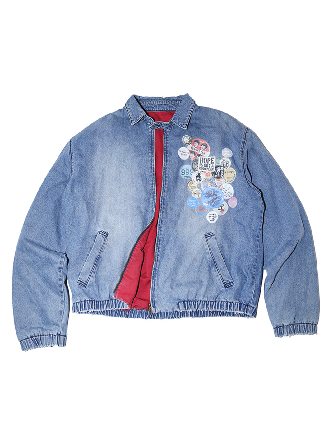 TREclub | Embroidered Badge Collared Denim Jacket - PSYLOS 1, TREclub | Embroidered Badge Collared Denim Jacket, Jackets, TREclub•JAPAN, PSYLOS 1