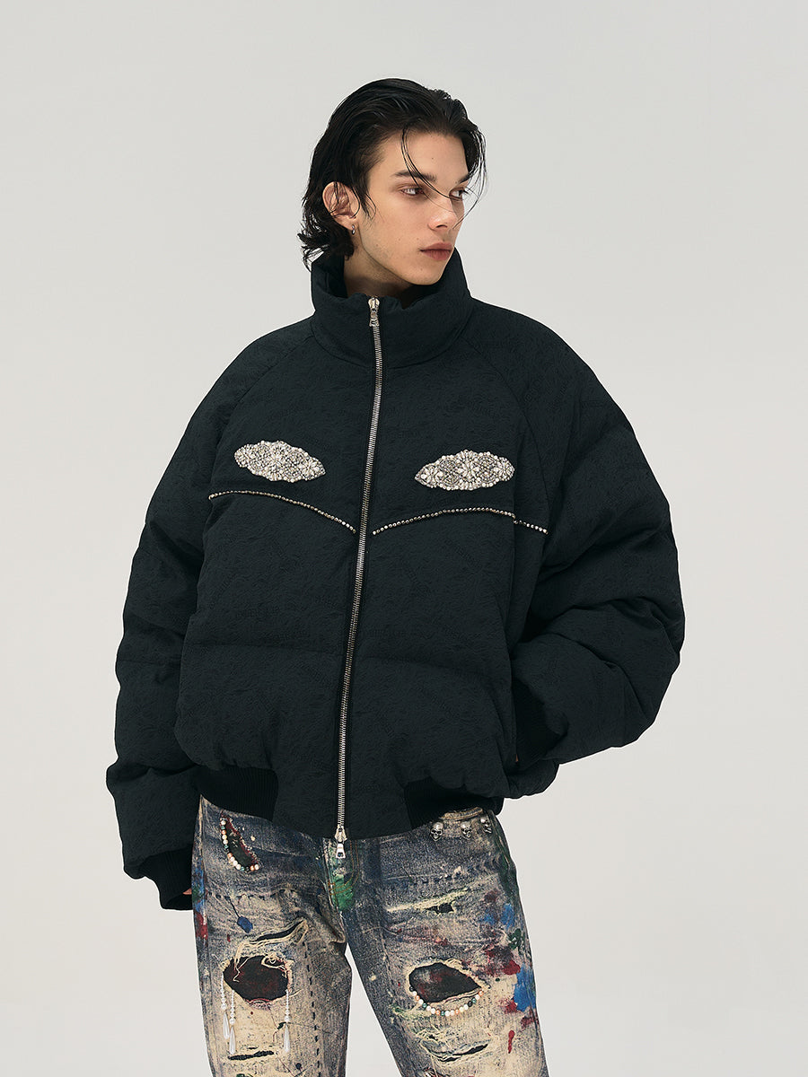 GLACIERBOY丨Textured Down Jacket With Rhinestones - PSYLOS 1, GLACIERBOY丨Textured Down Jacket With Rhinestones, Jackets, GLACIERBOY•JAPAN, PSYLOS 1