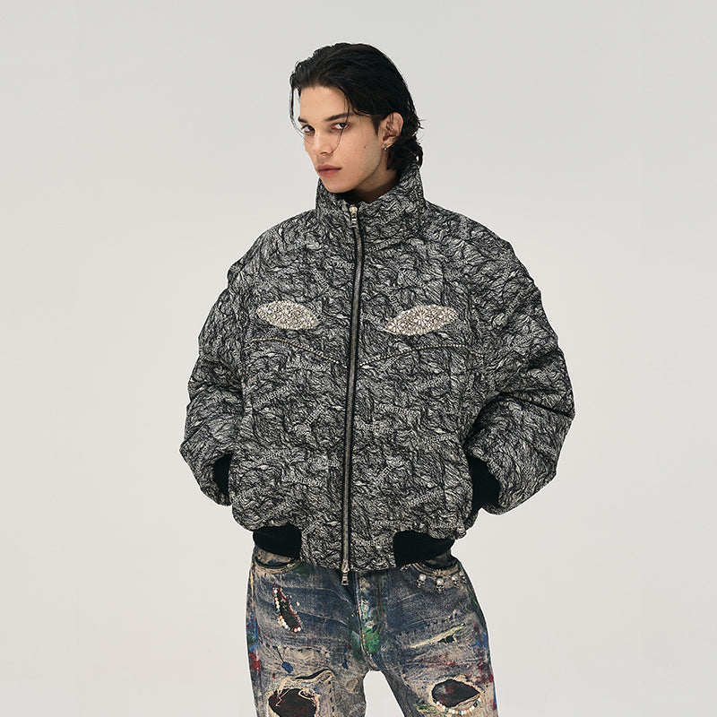 GLACIERBOY丨Textured Down Jacket With Rhinestones - PSYLOS 1, GLACIERBOY丨Textured Down Jacket With Rhinestones, Jackets, GLACIERBOY•JAPAN, PSYLOS 1