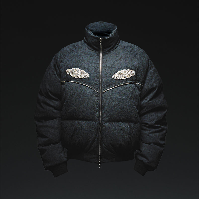 GLACIERBOY丨Textured Down Jacket With Rhinestones - PSYLOS 1, GLACIERBOY丨Textured Down Jacket With Rhinestones, Jackets, GLACIERBOY•JAPAN, PSYLOS 1