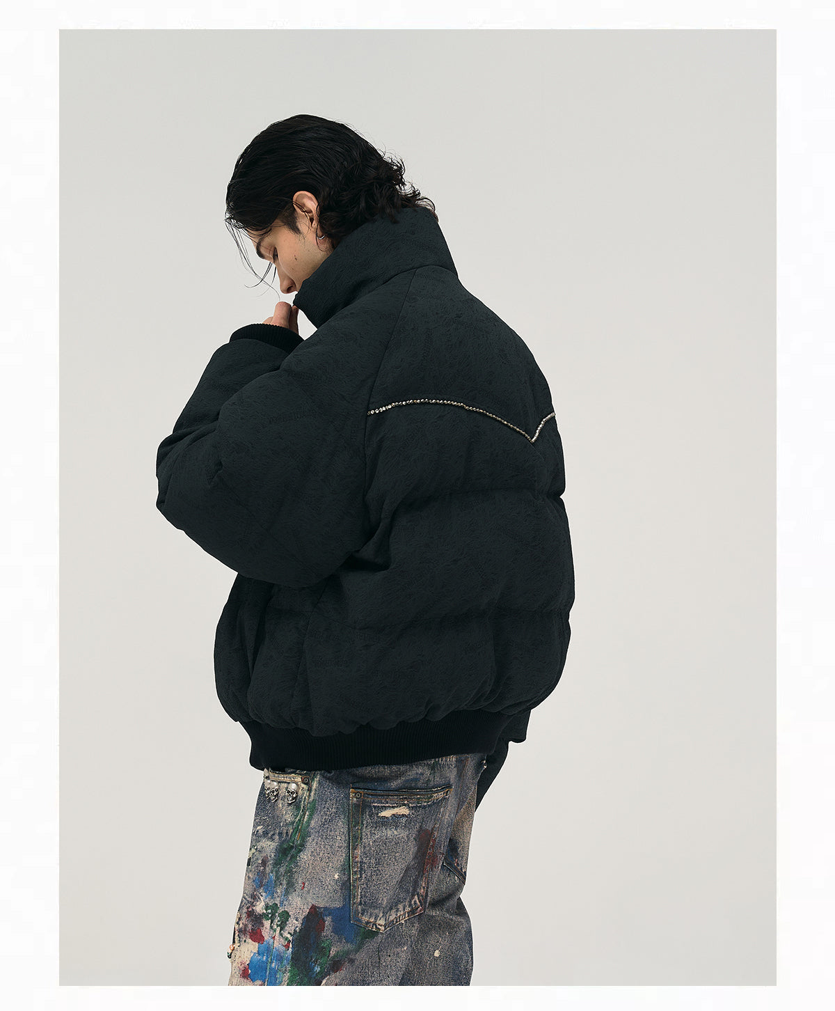 GLACIERBOY丨Textured Down Jacket With Rhinestones - PSYLOS 1, GLACIERBOY丨Textured Down Jacket With Rhinestones, Jackets, GLACIERBOY•JAPAN, PSYLOS 1