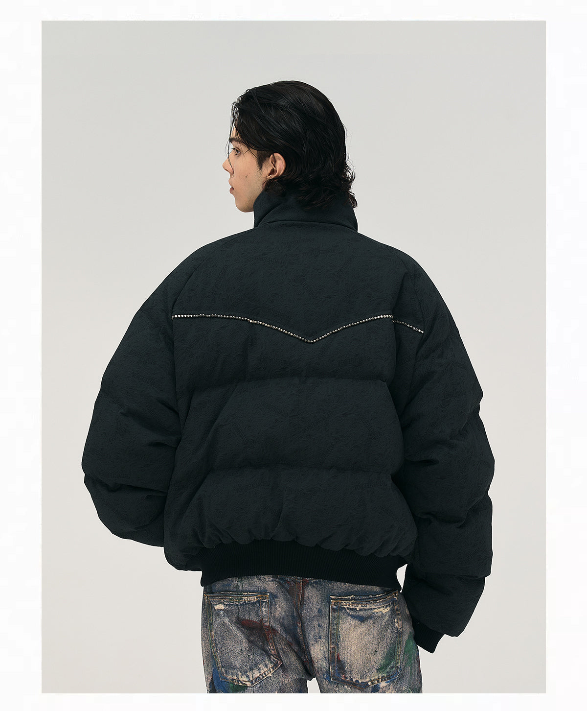 GLACIERBOY丨Textured Down Jacket With Rhinestones - PSYLOS 1, GLACIERBOY丨Textured Down Jacket With Rhinestones, Jackets, GLACIERBOY•JAPAN, PSYLOS 1