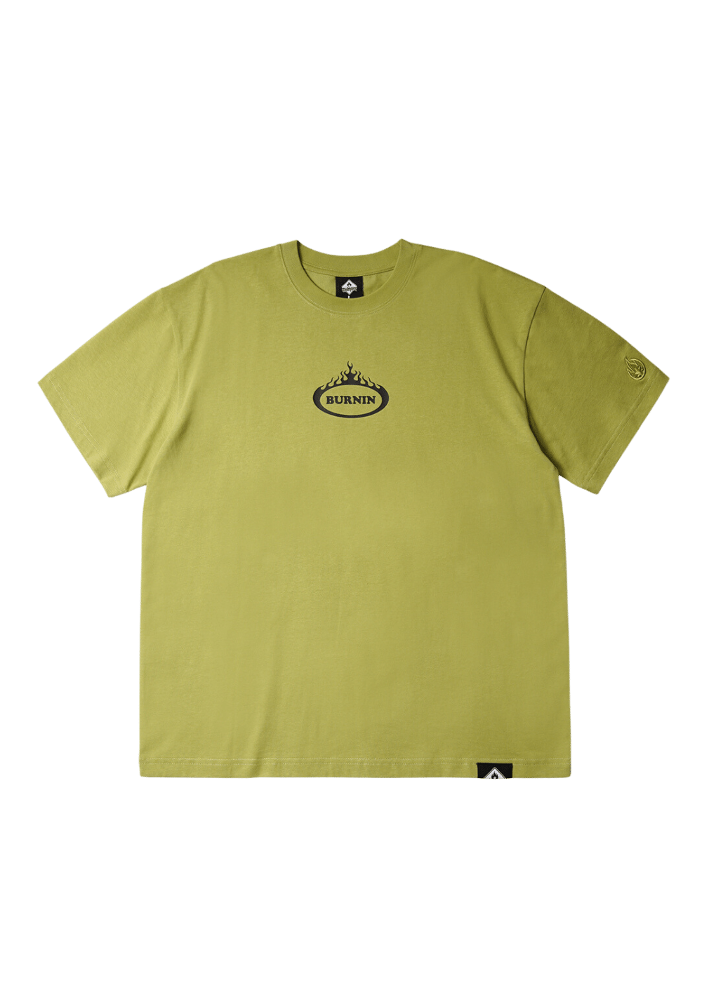 Flame Pattern Loose T-Shirt-Green - PSYLOS 1, Flame Pattern Loose T-Shirt-Green, T-Shirt, Burnin, PSYLOS 1