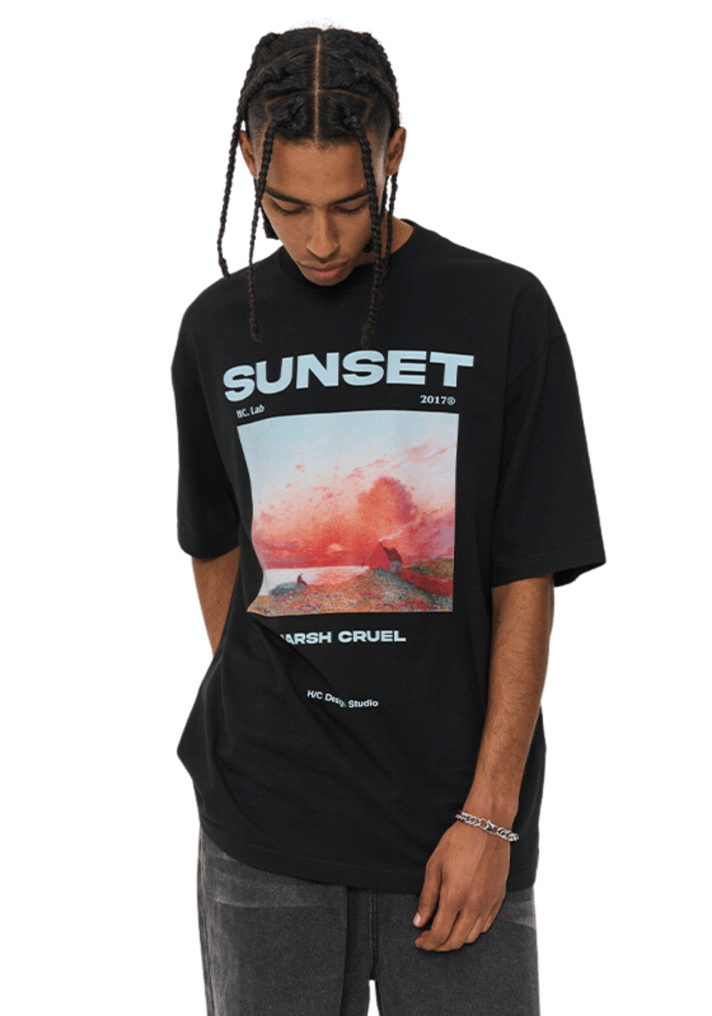 Sunset Oil Painting T-shirt - PSYLOS 1, Sunset Oil Painting T-shirt, T-Shirt, HARSH AND CRUEL, PSYLOS 1
