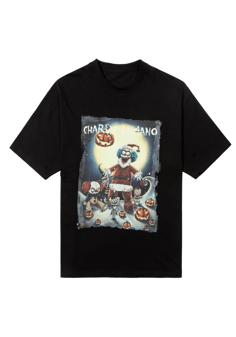 'Joker Santa Claus' Print Vintage T-Shirt - PSYLOS 1, 'Joker Santa Claus' Print Vintage T-Shirt, T-Shirt, Charlie Luciano, PSYLOS 1