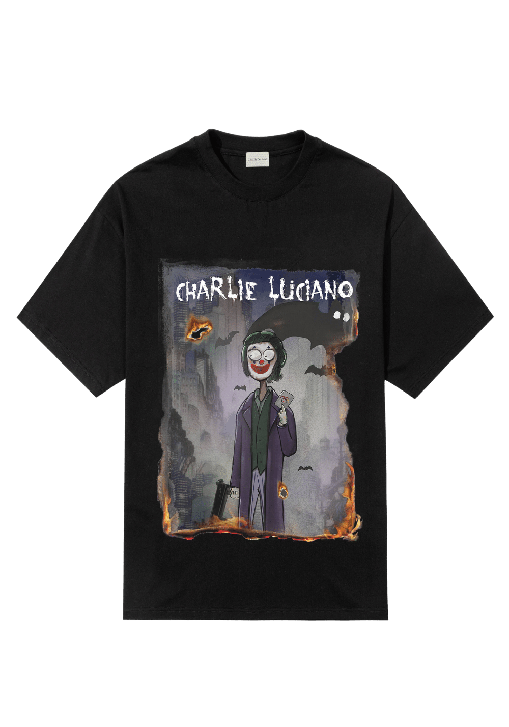 'Joker Fire Print T-Shirt - PSYLOS 1, 'Joker Fire Print T-Shirt, T-Shirt, Charlie Luciano, PSYLOS 1